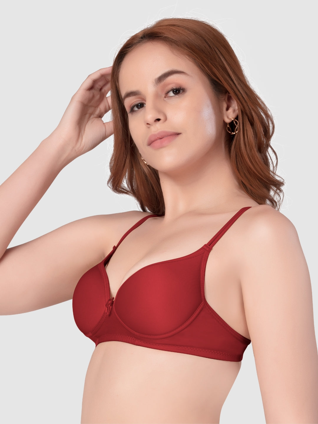 Daisy Dee Maroon Padded Non Wired Full Coverage Bra NKWI-Maroon