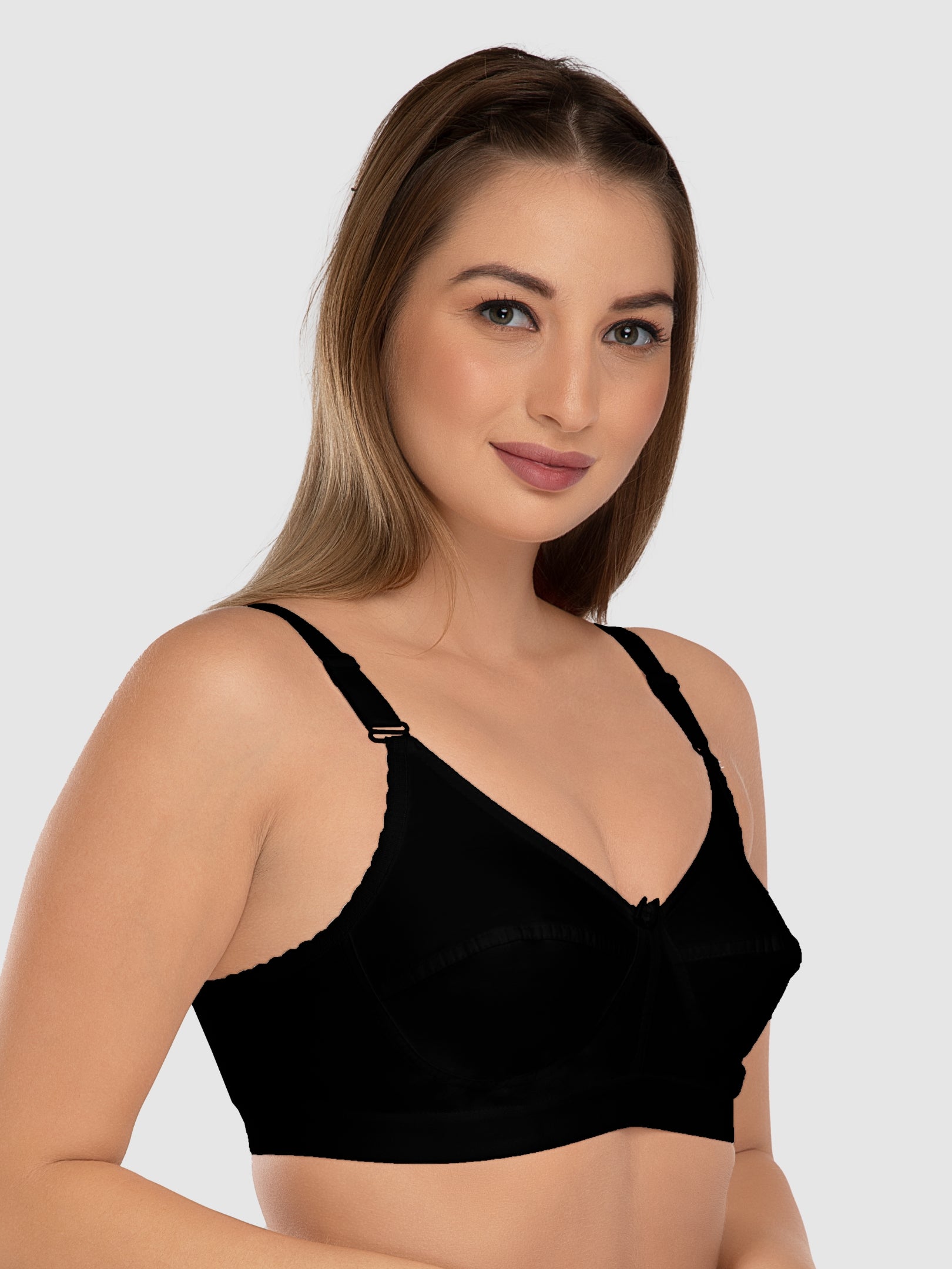 Daisy Dee Black Non Padded Non Wired Full Coverage Bra NACNT-Black