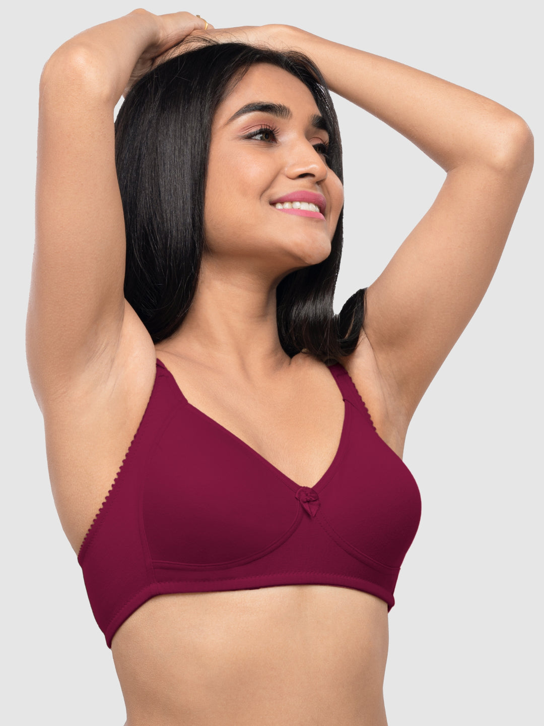 Lovable Multicolor Non Padded Non Wired Full Coverage Bra - (Pack of 2) Contours- White/D.Maroon