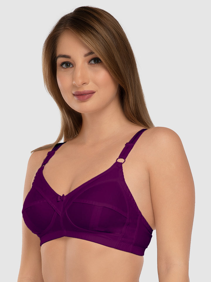 Daisy Dee Wine Non Padded Non Wired Full Coverage Bra - NSHPU-Wine
