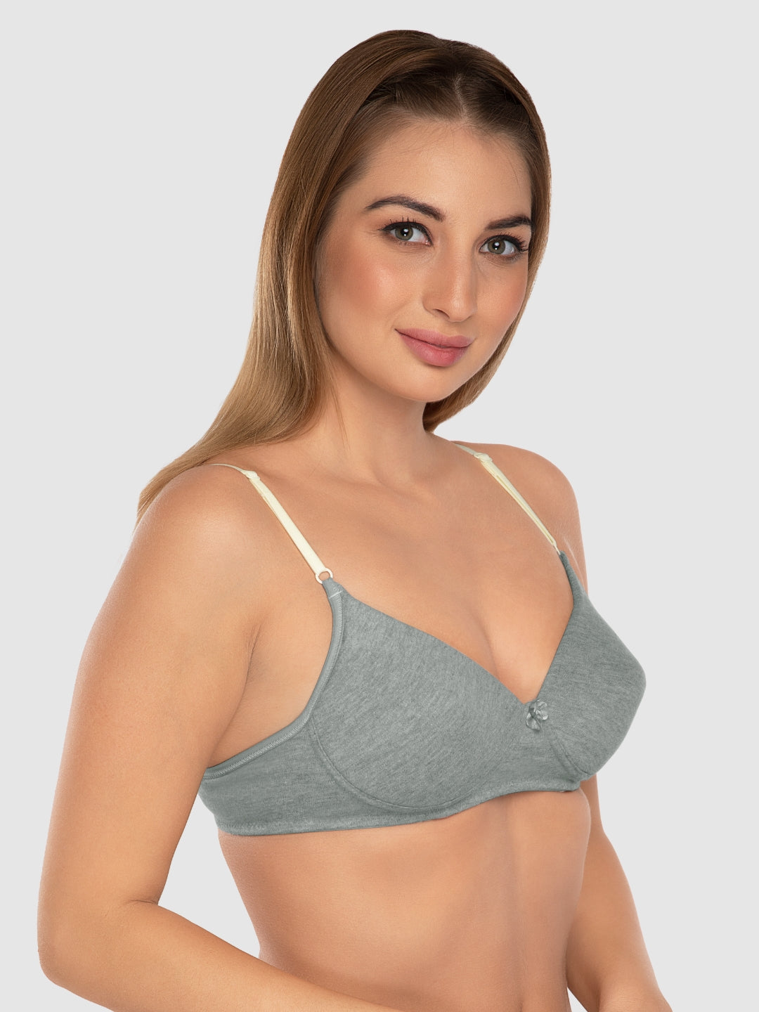 Daisy Dee Light Grey Padded Non Wired Full Coverage Bra NJZZ -L/Grey