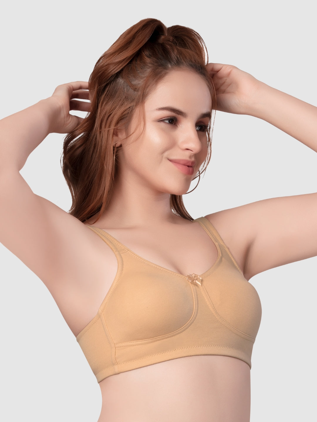 Daisy Dee White and Skin Non Padded Non-Wired Full Coverage T-Shirt Bra Pack of 2 - NPLSH-White/Skin