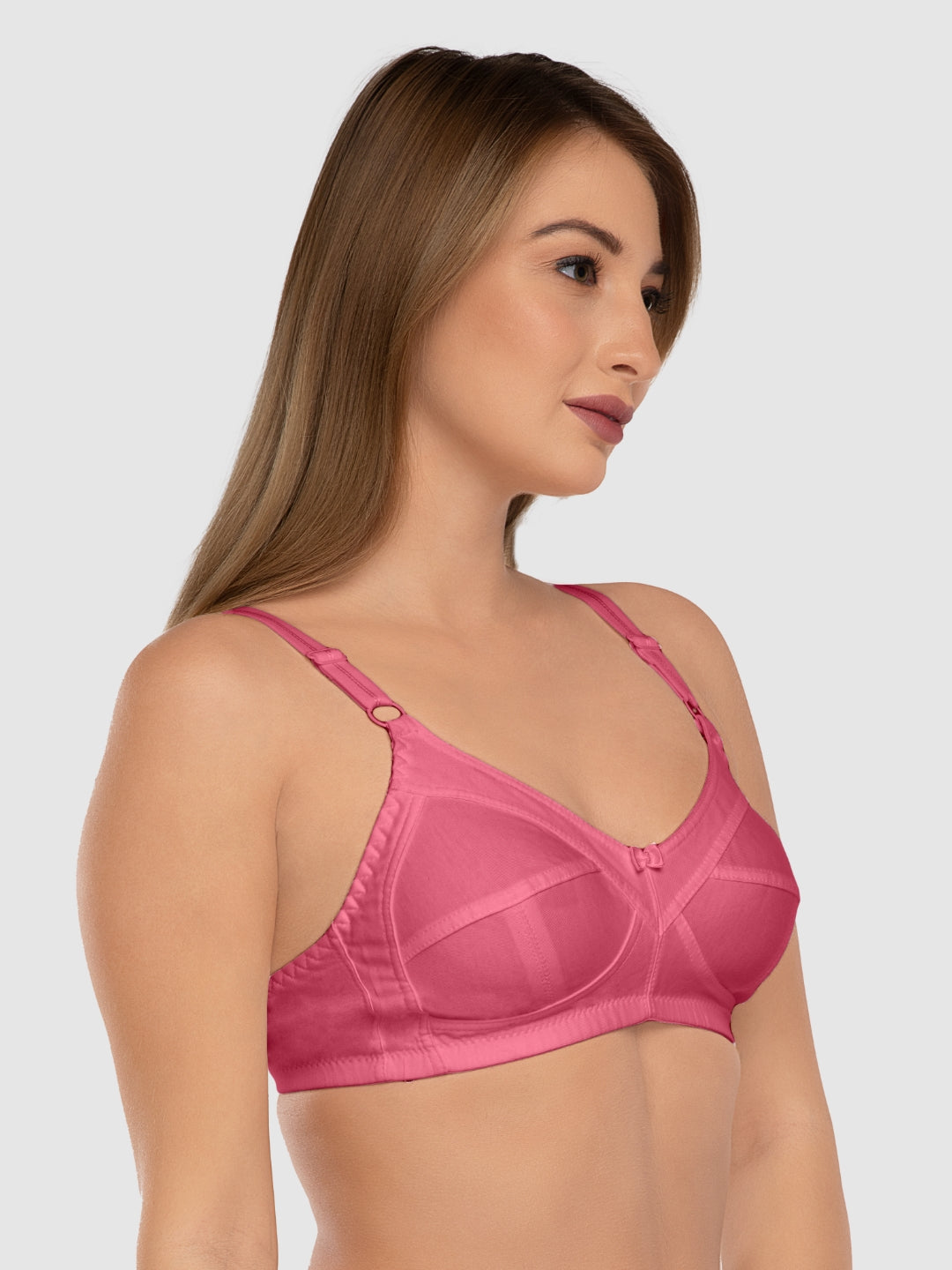 Daisy Dee Salmon Pink Non Padded Non Wired Full Coverage Bra - NSHPU-Salmon Pink