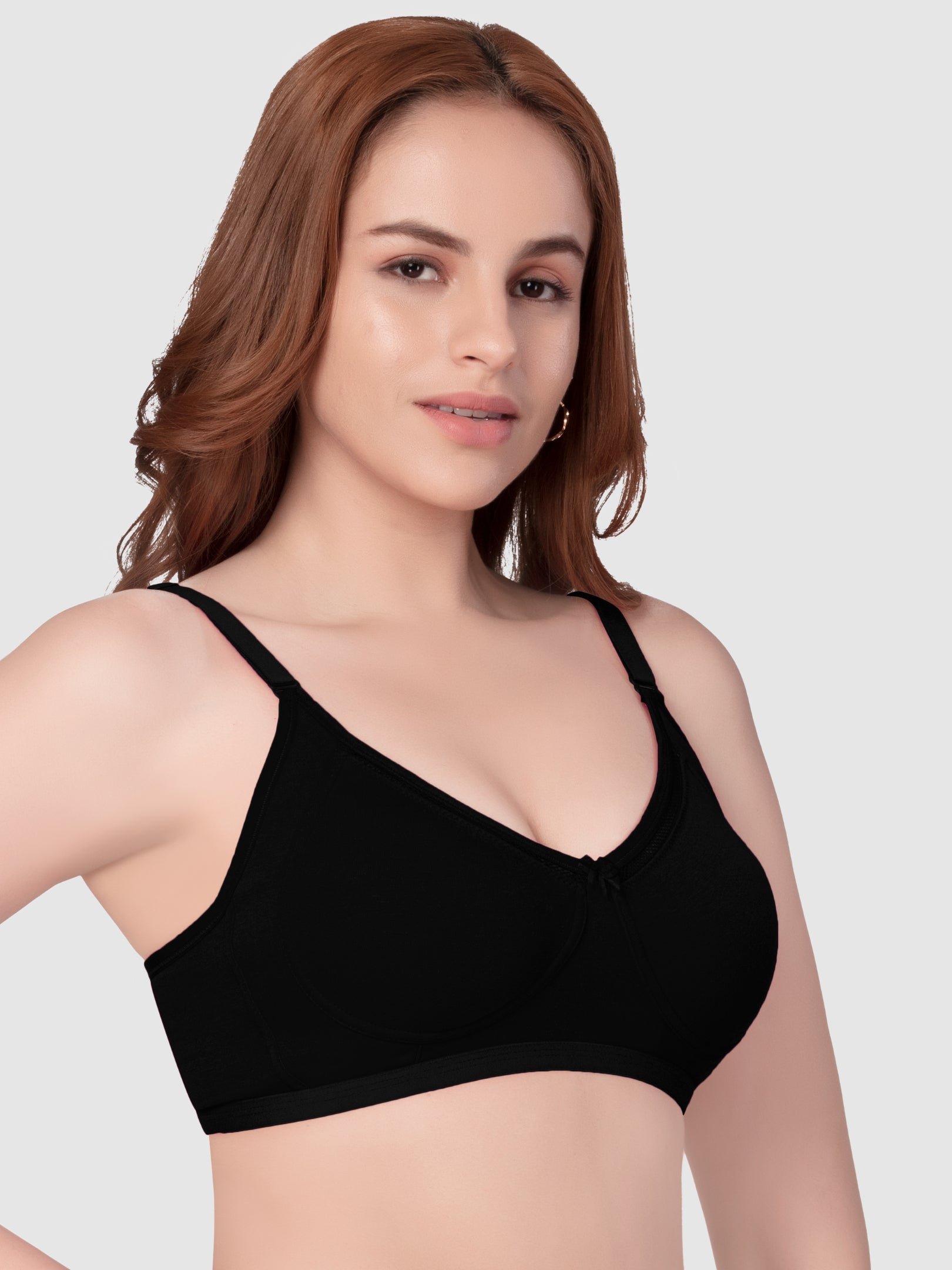 Daisy Dee Black Non Padded Non Wired Full Coverage Bra - NRYN-Black