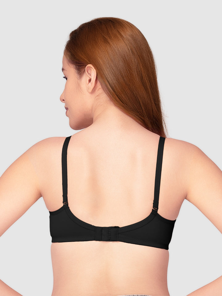 Daisy Dee Multicolor Non Padded Non Wired Full Coverage Bra Pack of 3 - ESPRIT_3PK_BLACK/CARROT/D MAROON
