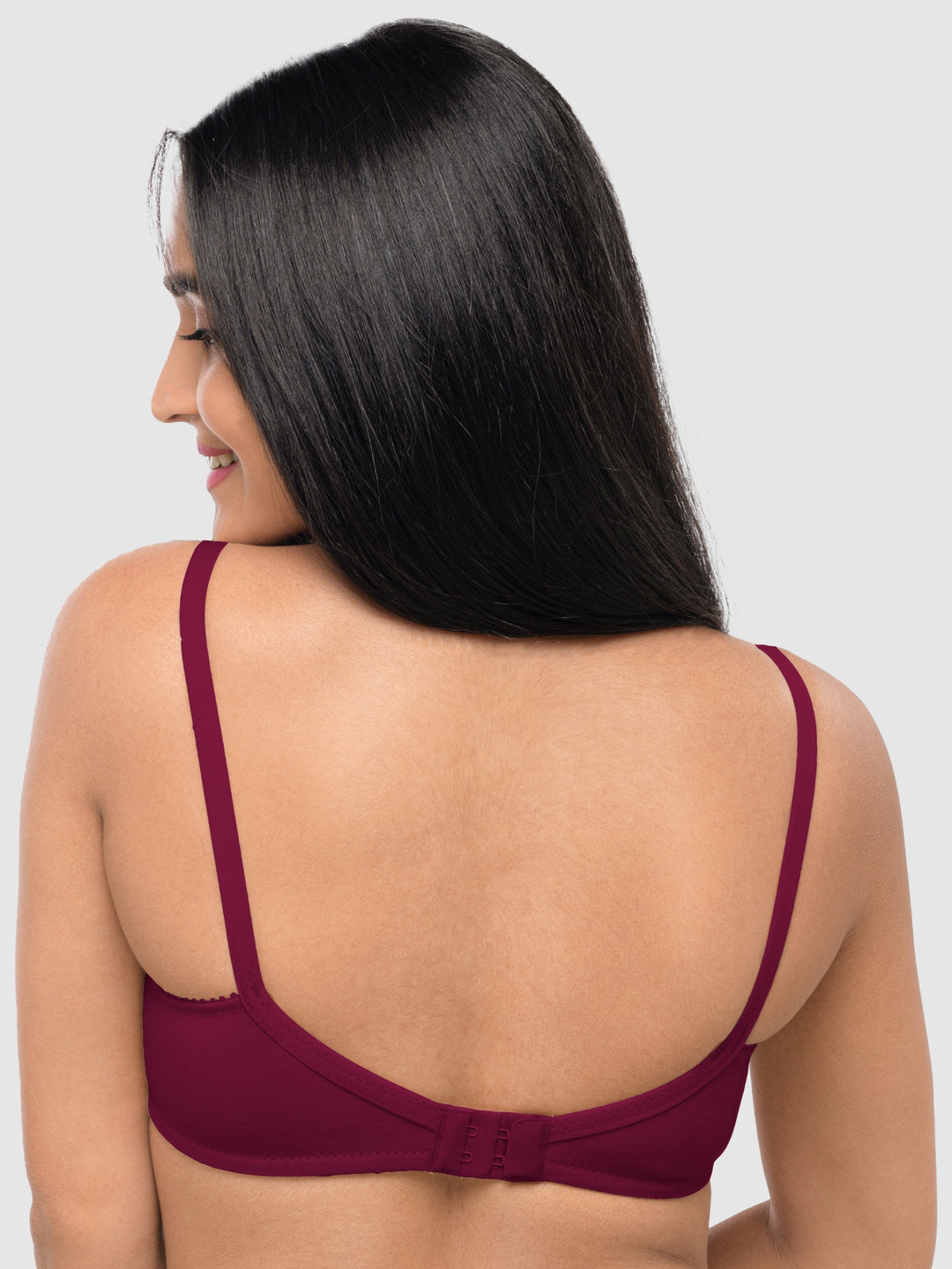 Lovable Multicolor Non Padded Non Wired Full Coverage Bra - (Pack of 2) Contours- Black/D.Maroon