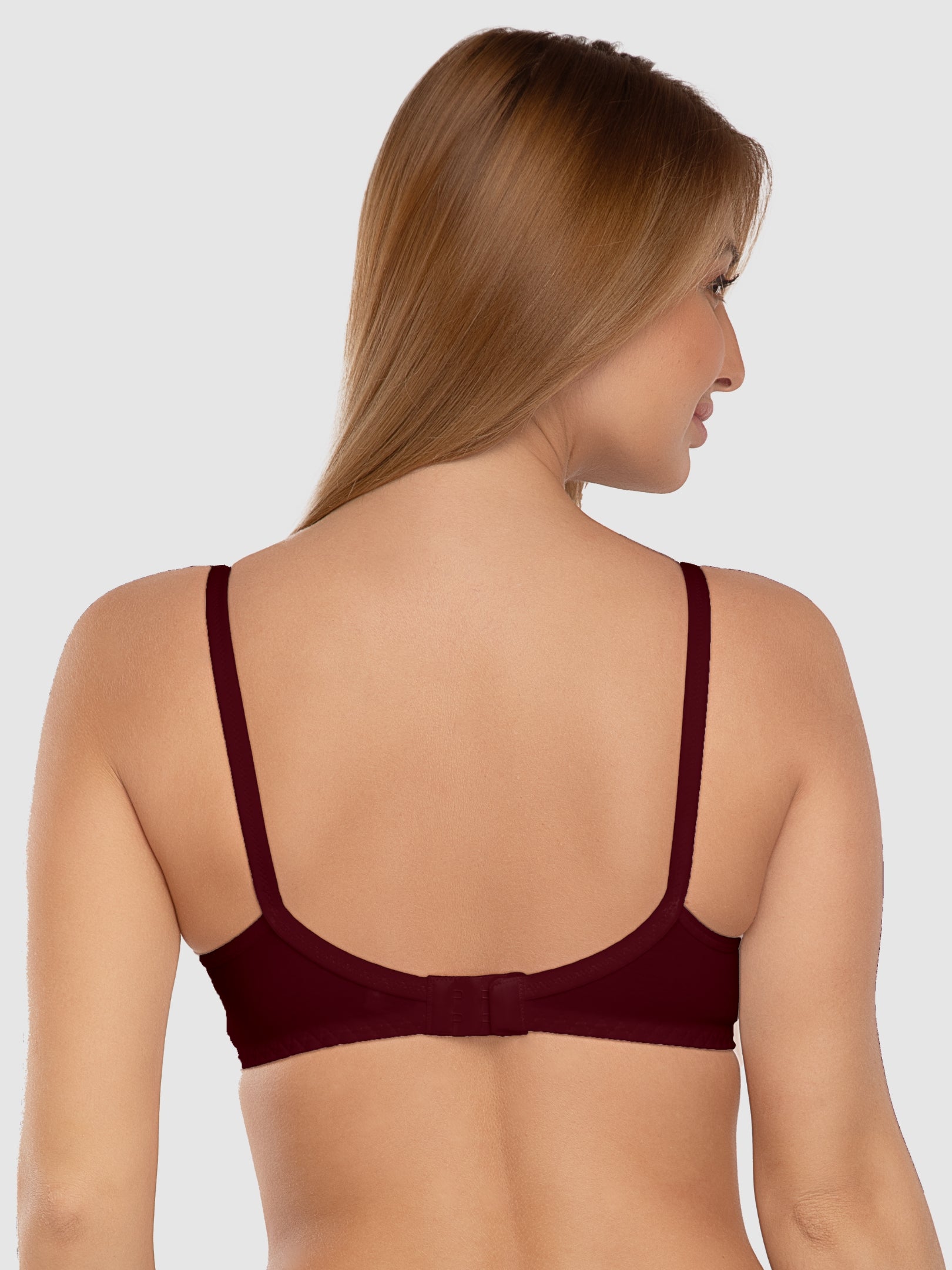 Daisy Dee Dark Maroon Non Padded Non Wired Full Coverage Bra NLBLA-D. Maroon