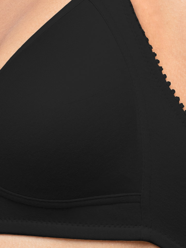 Lovable Multicolor Non Padded Non Wired Full Coverage Bra - (Pack of 2) Contours- Black/Wine