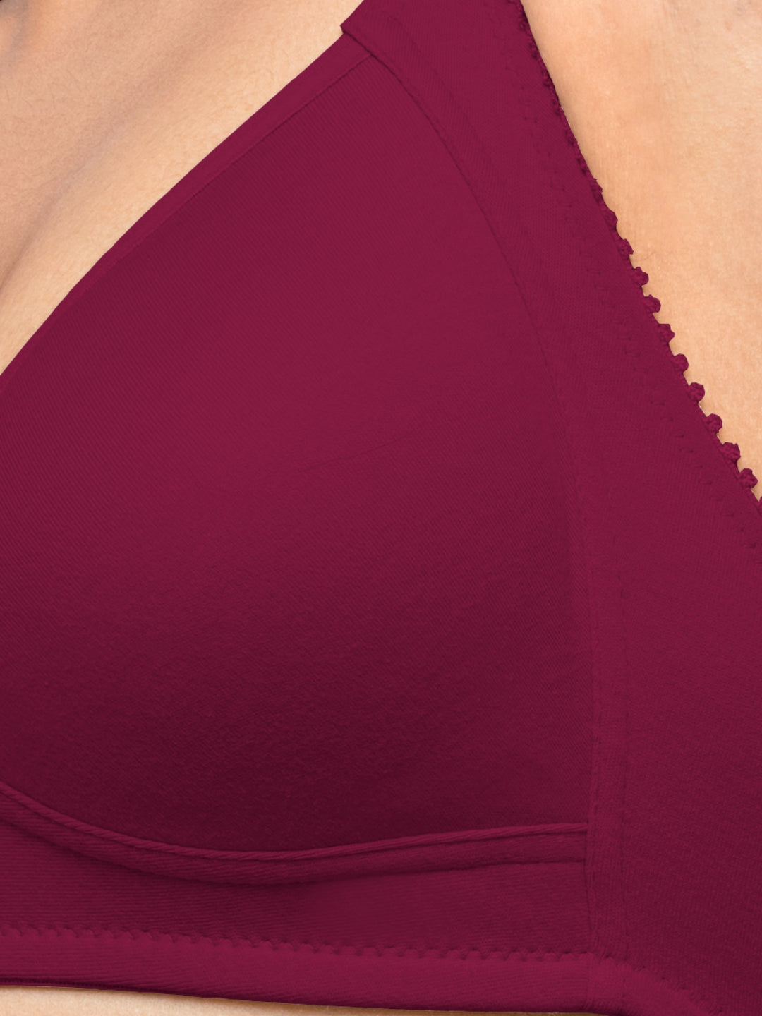 Lovable Multicolor Non Padded Non Wired Full Coverage Bra - (Pack of 2) Contours- White/D.Maroon