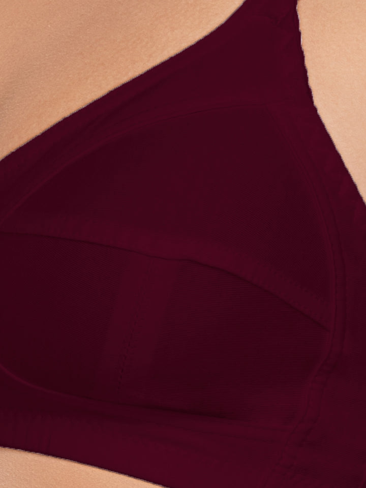 Daisy Dee Black and D. Maroon Non Padded Non Wired Full Coverage Bra Pack of 2 - NSHPU-2PK-BLACK/D. MAROON