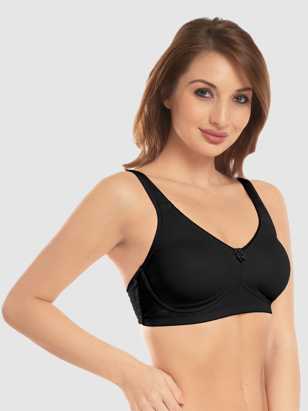 Daisy Dee Black Non Padded Non-Wired Full Coverage T-Shirt Bra - NDLGHT-Black