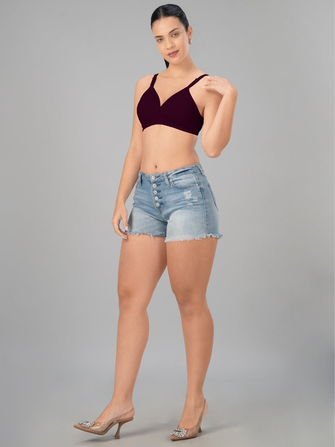 Lovable Wine Lightly Padded Non Wired Full Coverage Bra Smooth++-Wine