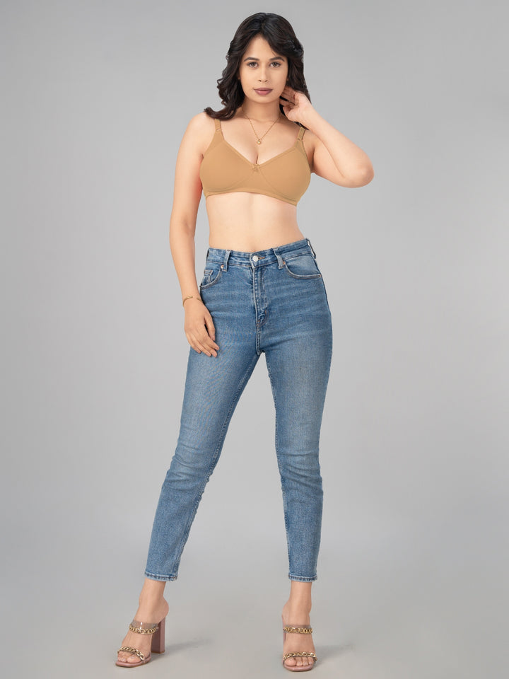 Lovable Multicolor Non Padded Non Wired Full Coverage Bra - (Pack of 2) Contours- D.Maroon/Skin