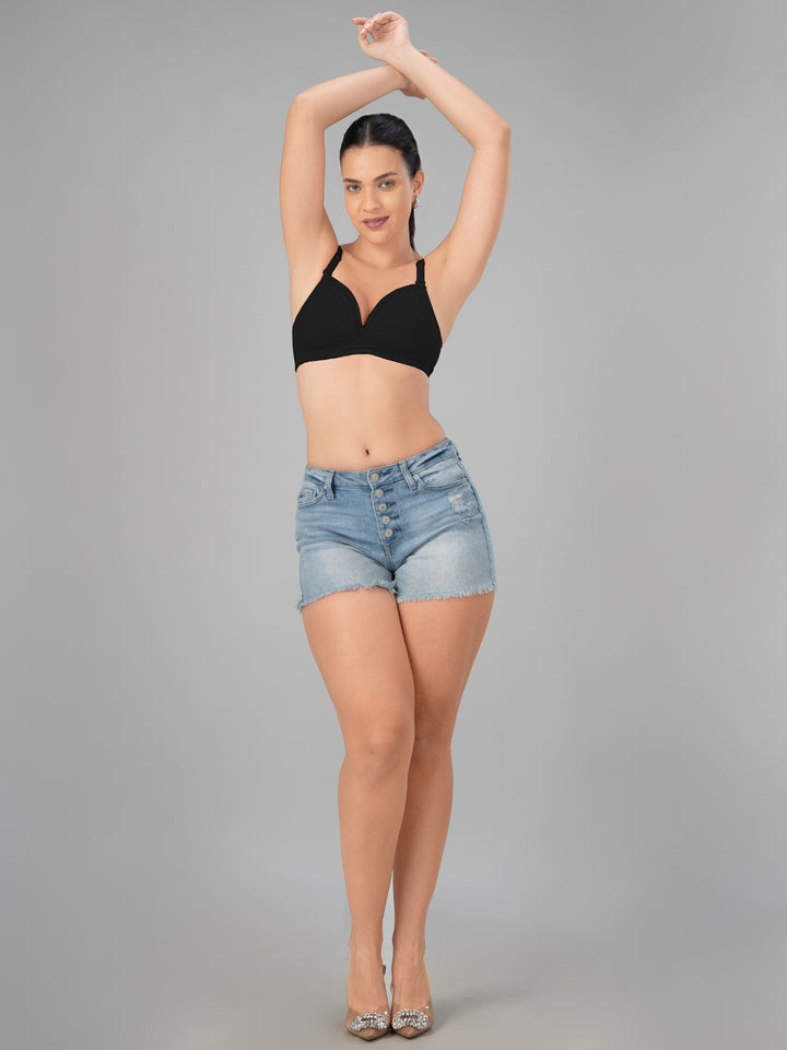 Lovable Black Lightly Padded Non Wired Full Coverage T-Shirt Bra CONFI-41-BLACK