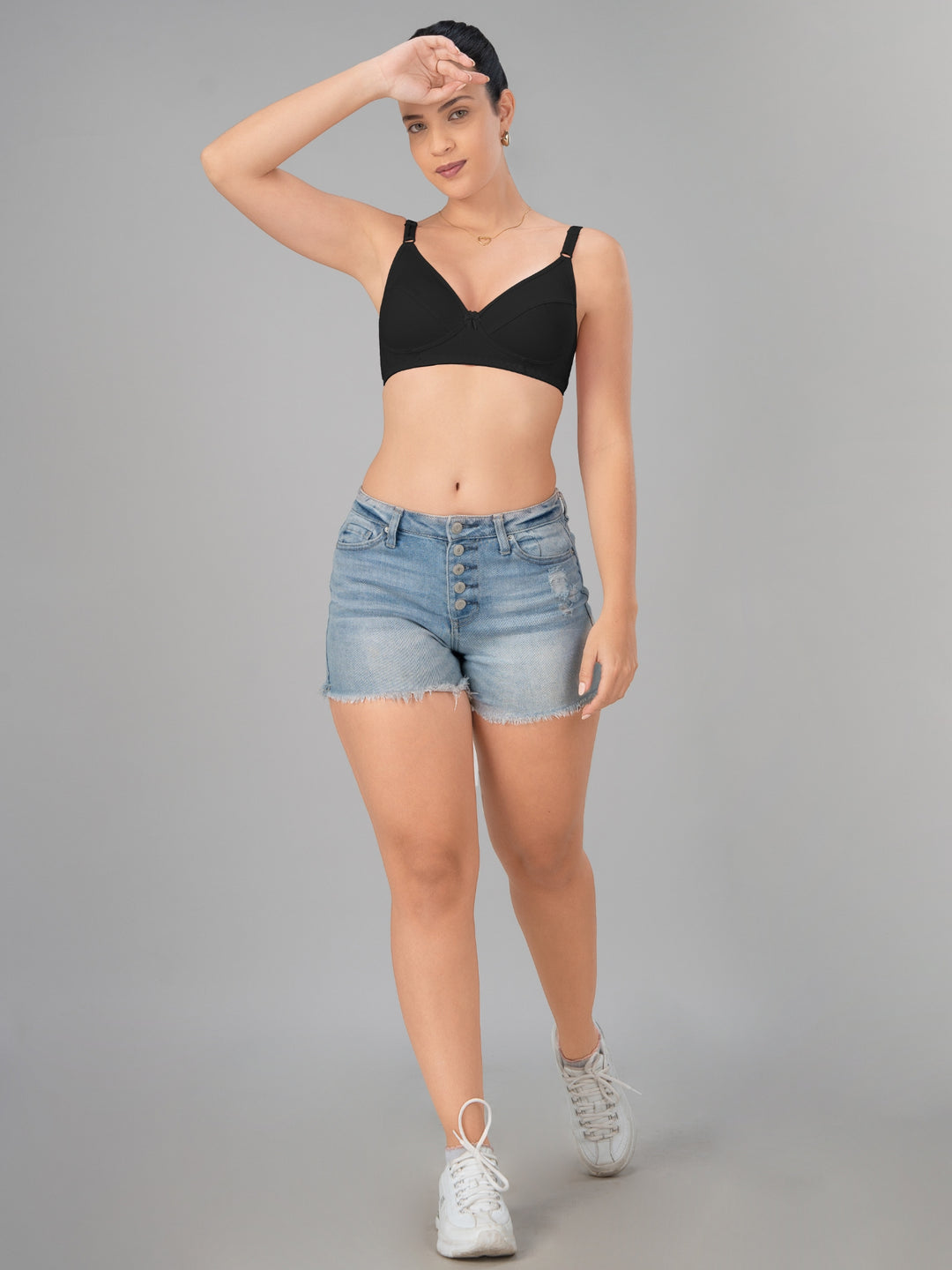 Lovable Black Non Padded Non Wired Full Coverage Bra L-1797-BLACK