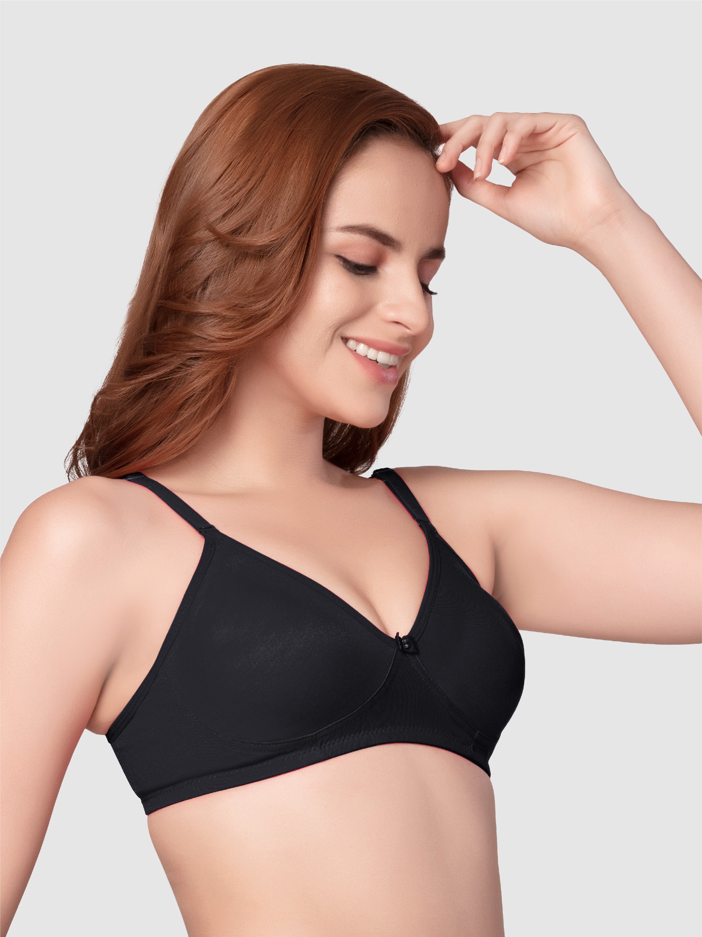 Daisy Dee Black Non Padded Non Wired Full Coverage Bra NESPRT-Black