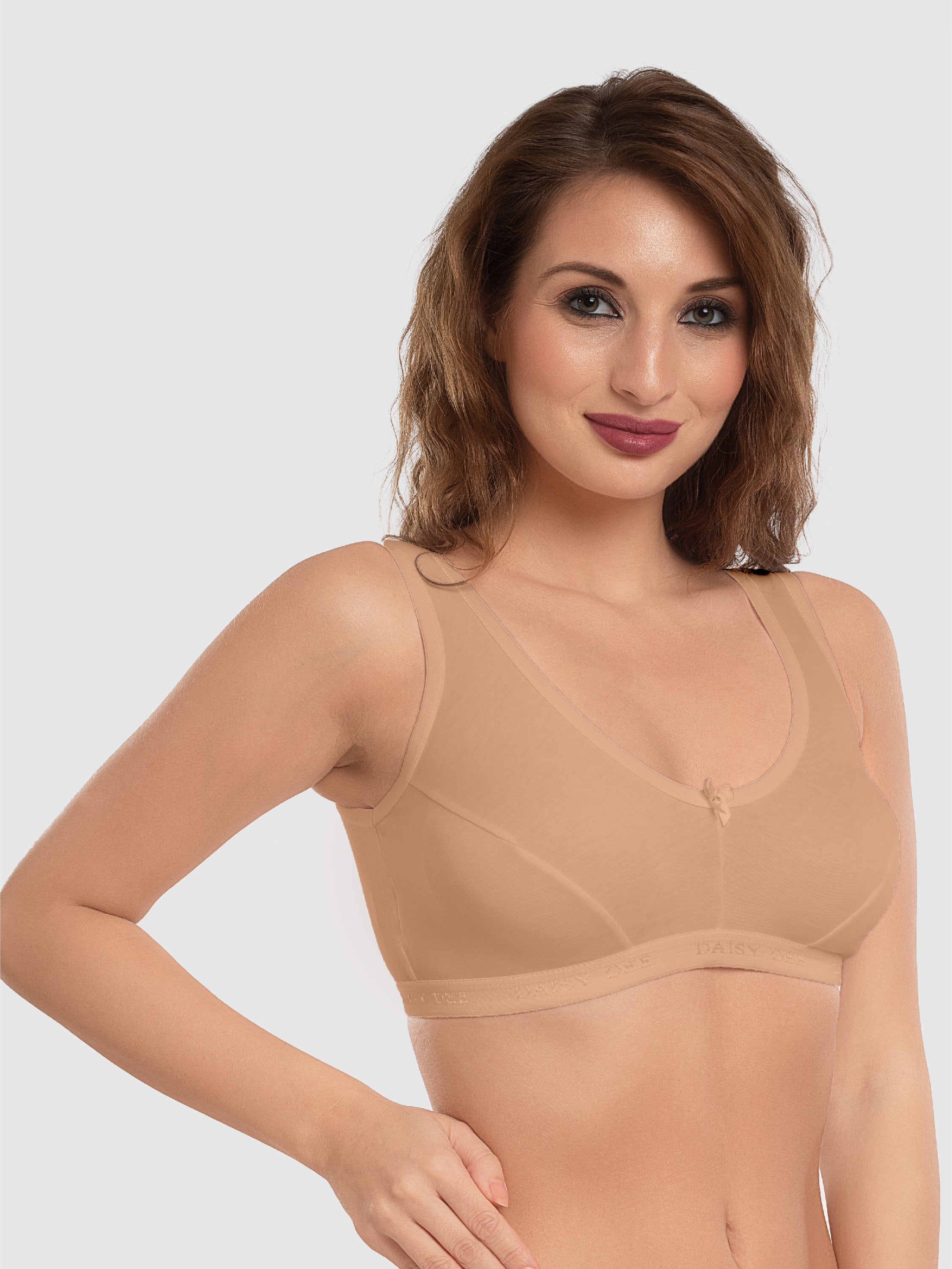 Daisy Dee Beige Non Padded Non Wired Full Coverage Sports Bra NLRA-Beige