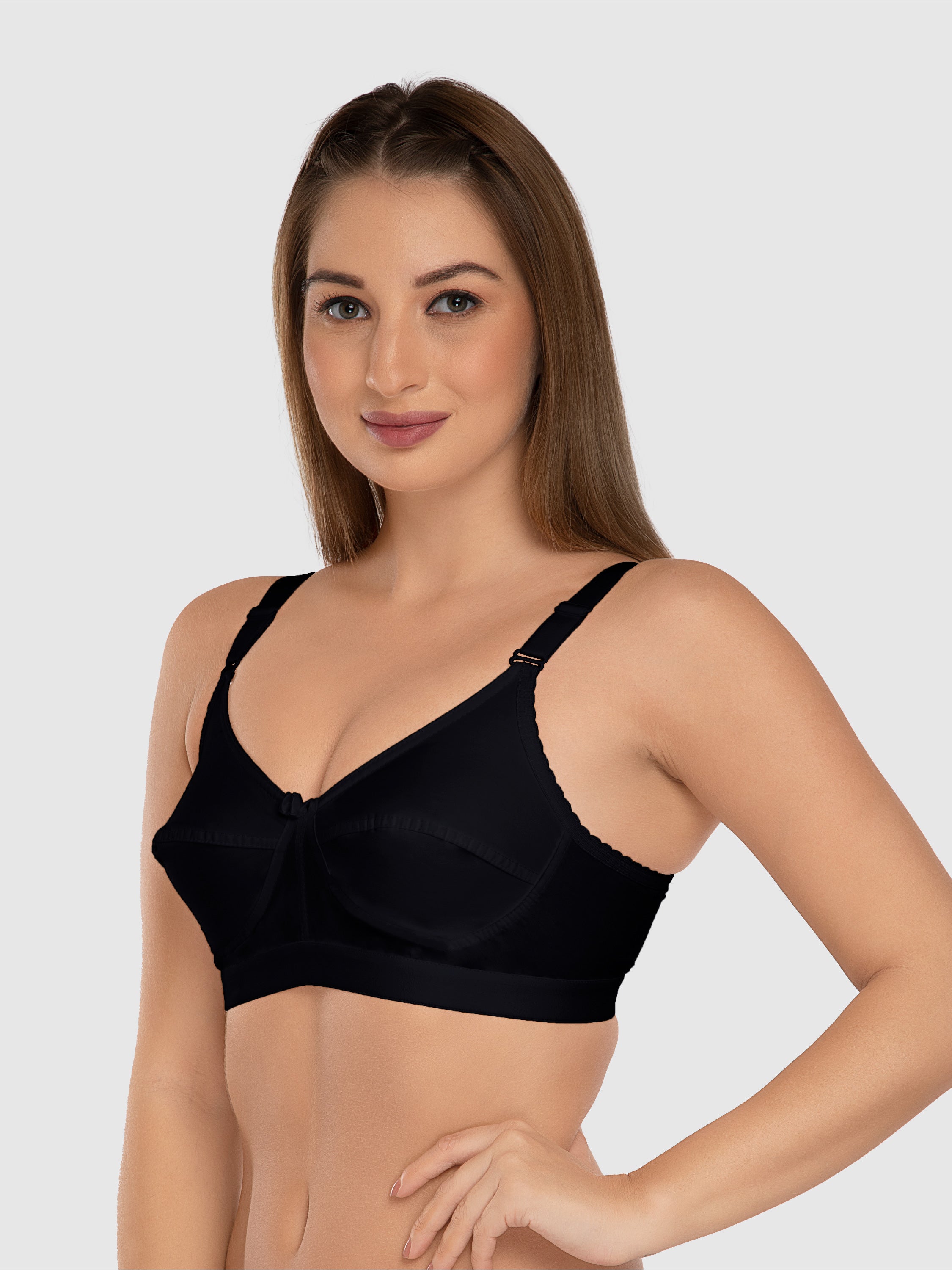 Daisy Dee Black Non Padded Non Wired Full Coverage Bra NACNT-Black