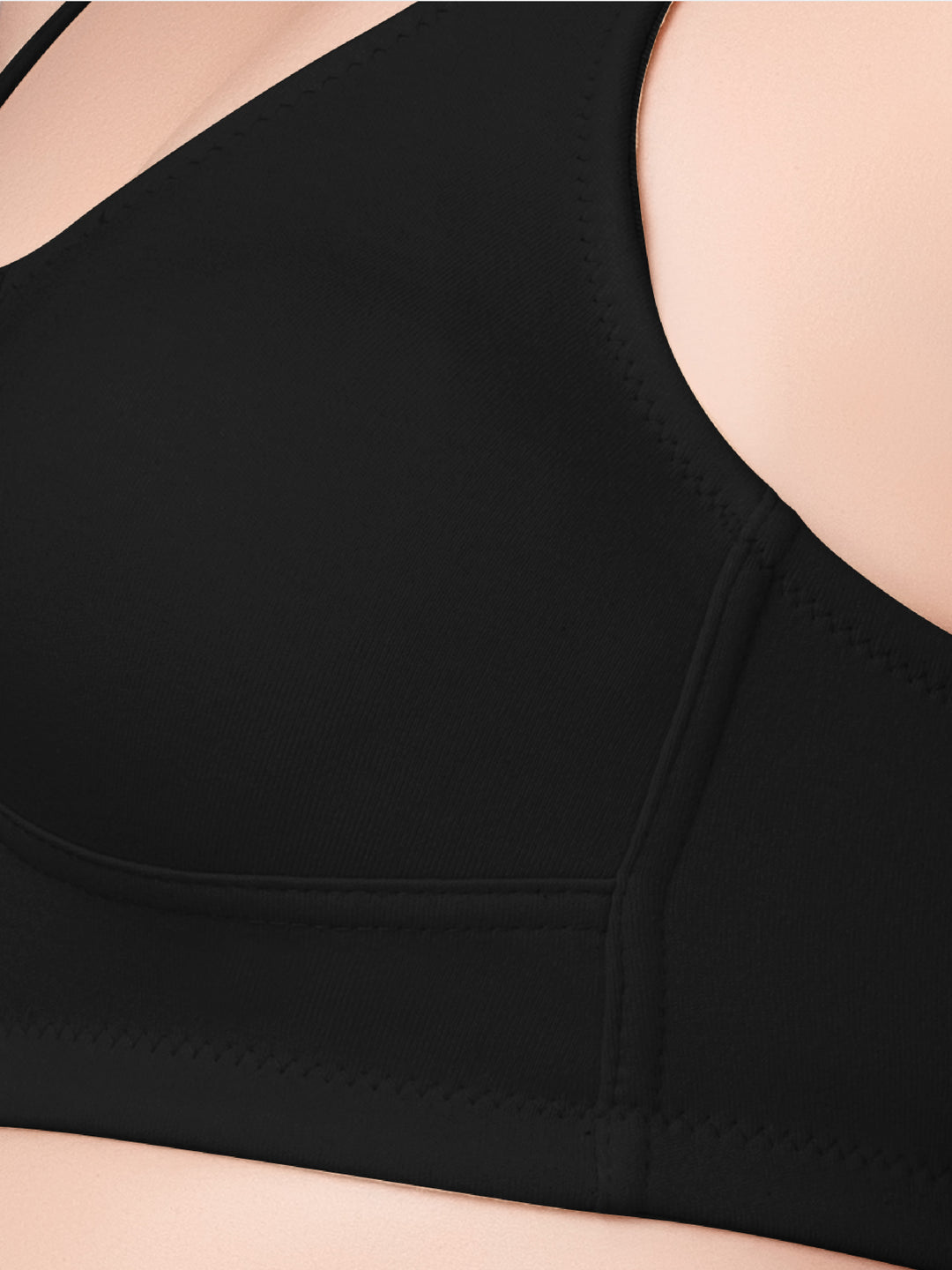 Daisy Dee Black and Skin Non Padded Non-Wired Full Coverage T-Shirt Bra Pack of 2 - NPLSH-Black/Skin