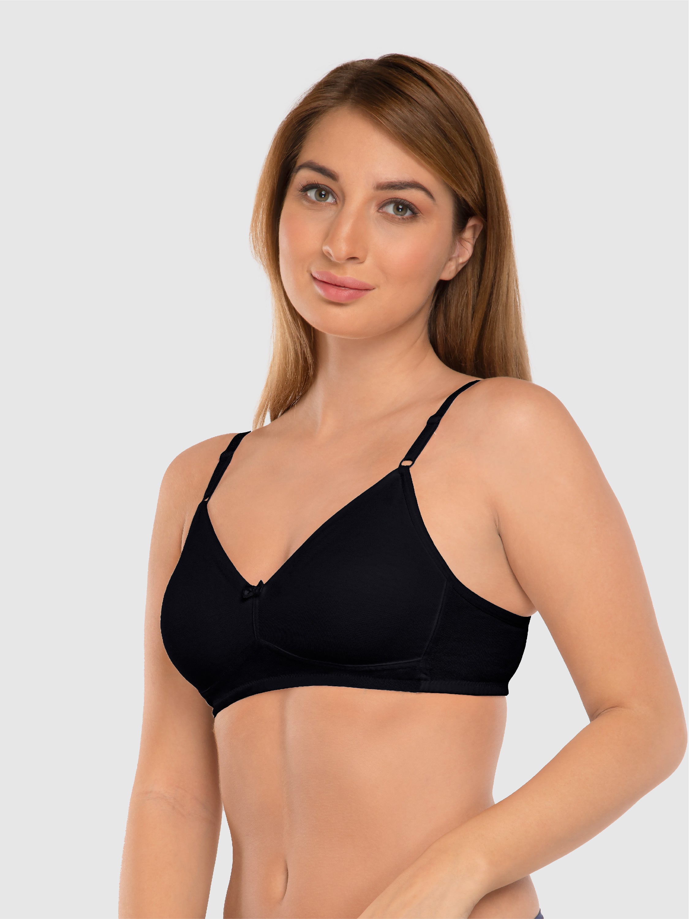 Daisy Dee Black Non Padded Non Wired Full Coverage Bra - NDSZN-Black