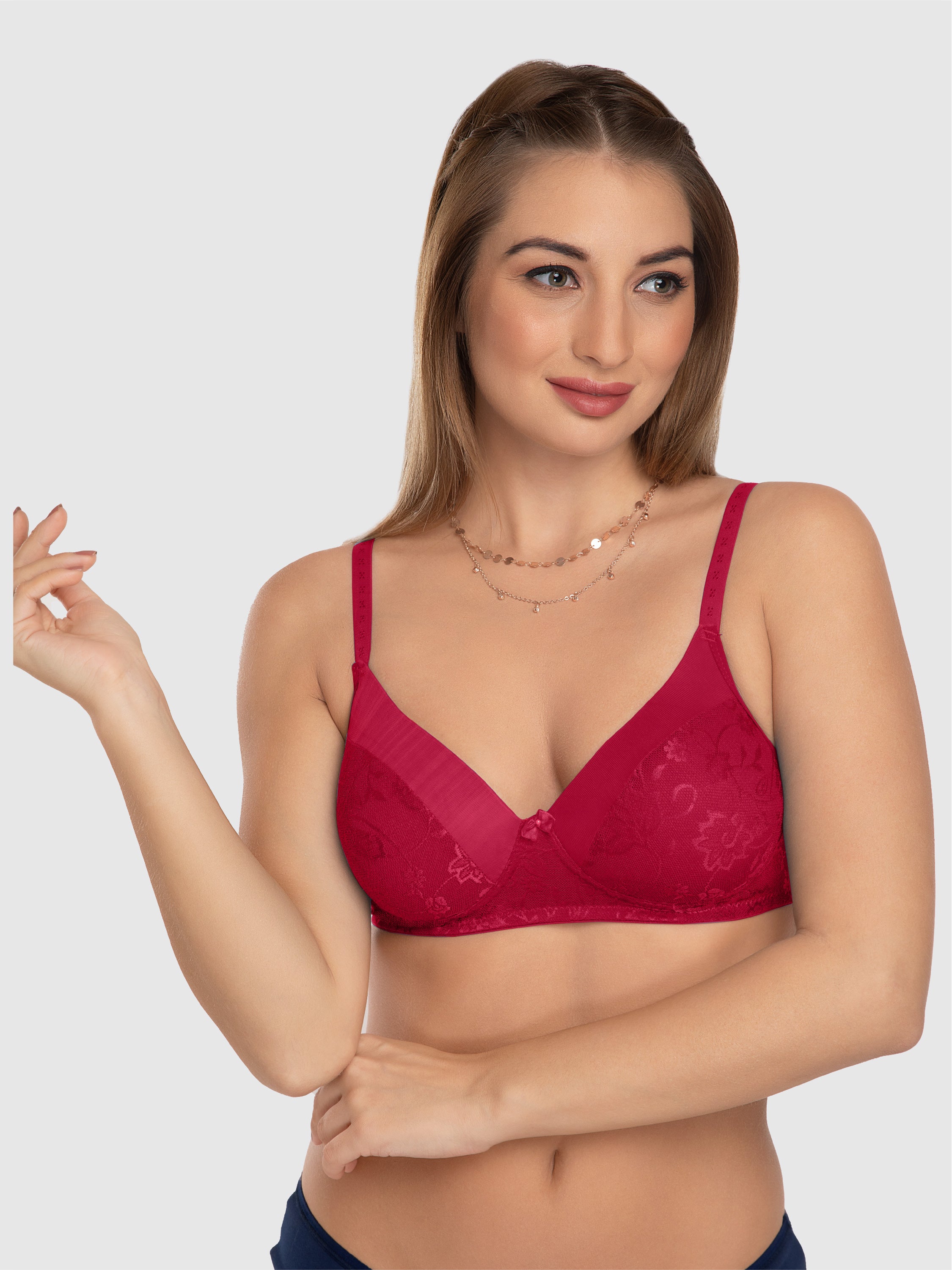 Daisy Dee Maroon Padded Non Wired Full Coverage Bra NVLR-Maroon