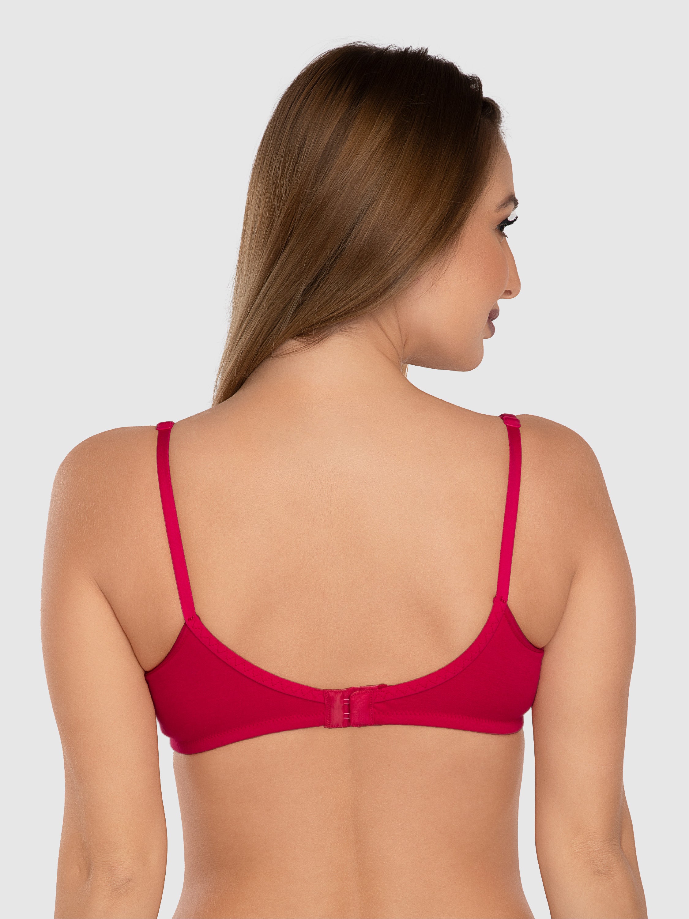 Daisy Dee Crimson Red Non Padded Non Wired Full Coverage Bra NSARH-Crimson Red