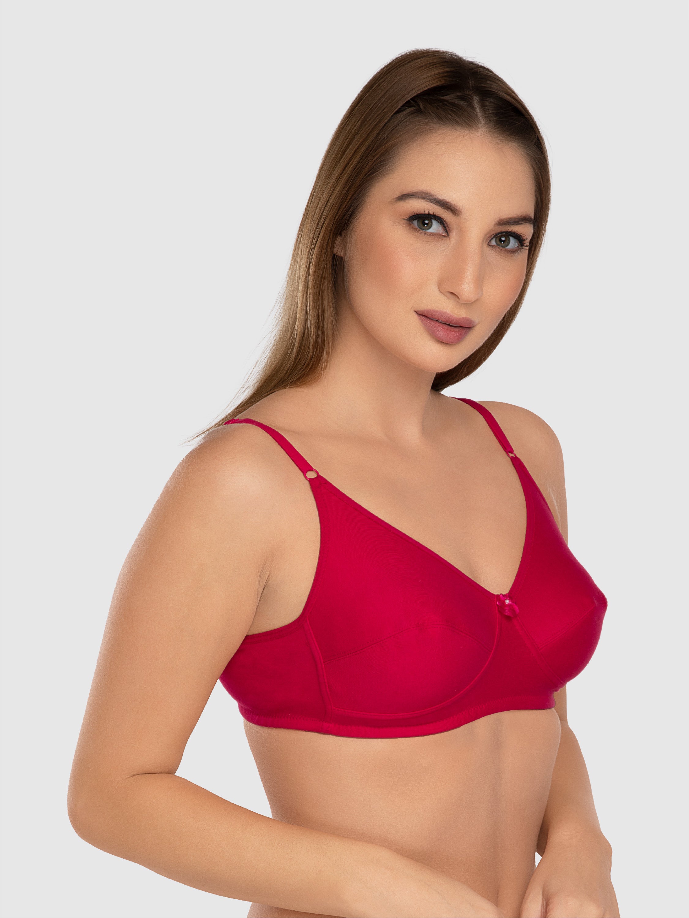 Daisy Dee Crimson Red Non Padded Non Wired Full Coverage Bra NSARH-Crimson Red