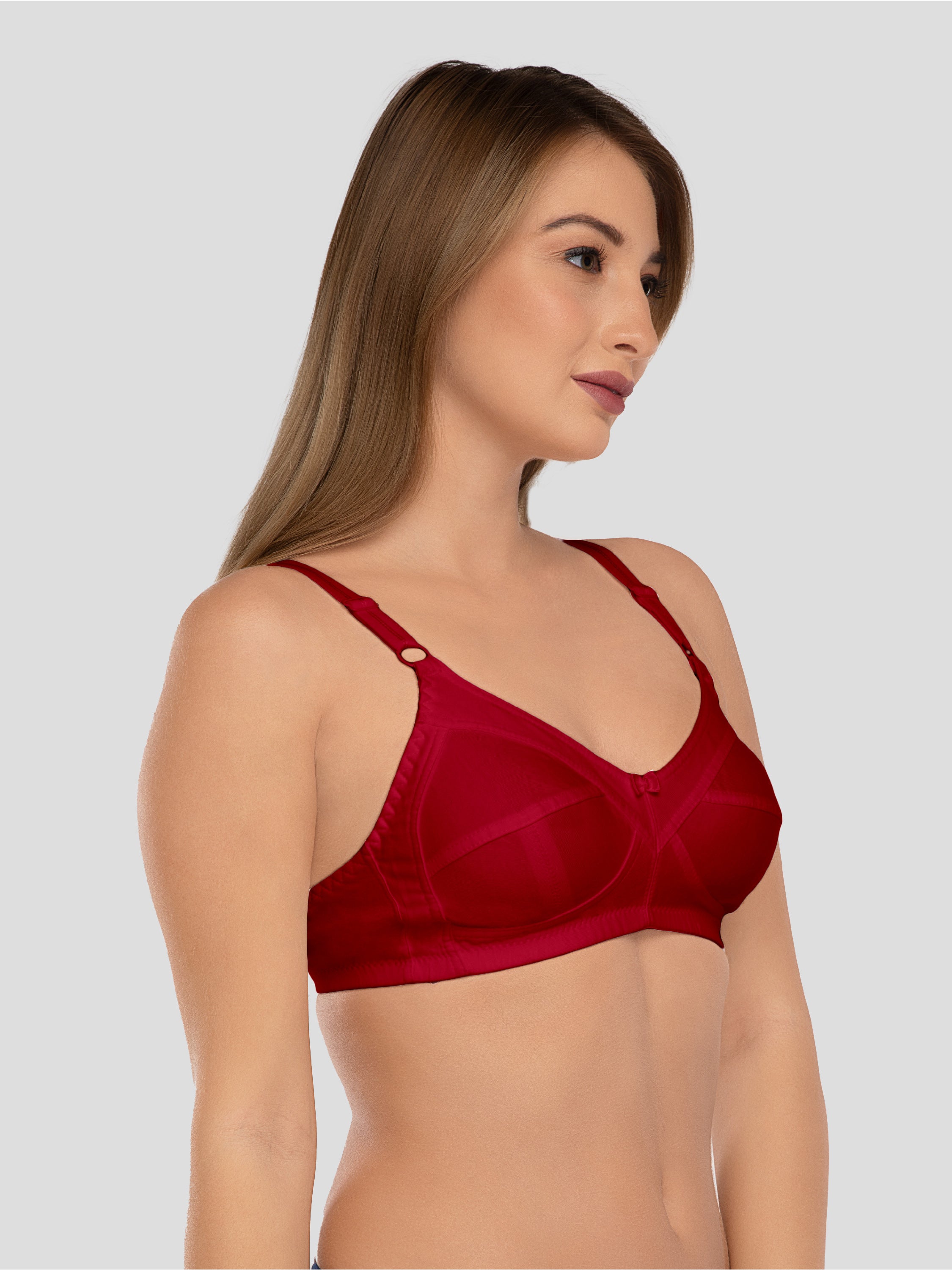 Daisy Dee Dark Maroon Non Padded Non Wired Full Coverage Bra - NSHPU-D Maroon