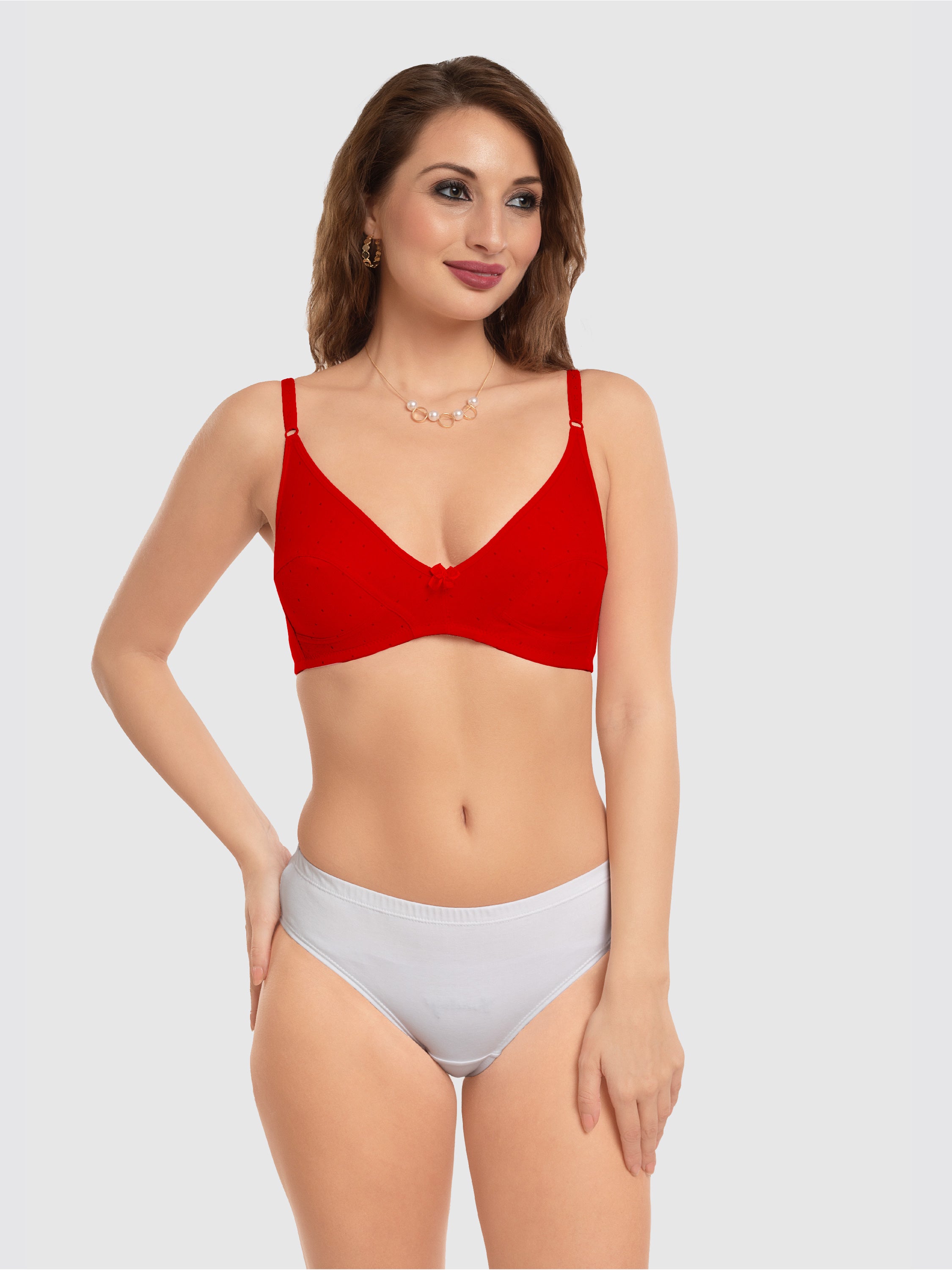Daisy Dee Red Non Padded Non Wired Full Coverage Everyday bra NLU-Red
