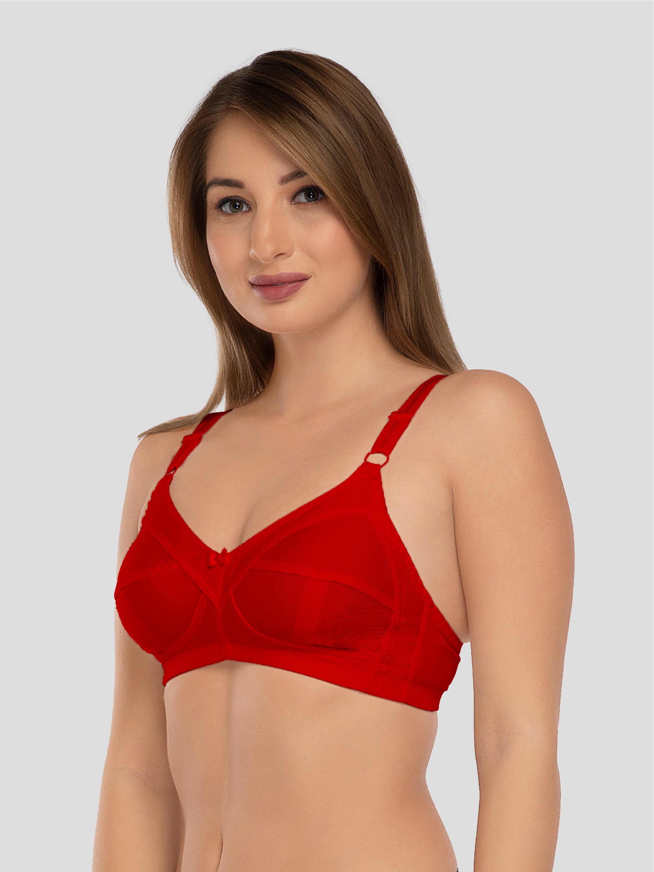 Daisy Dee Red Non Padded Non Wired Full Coverage Bra NSHPU-Red
