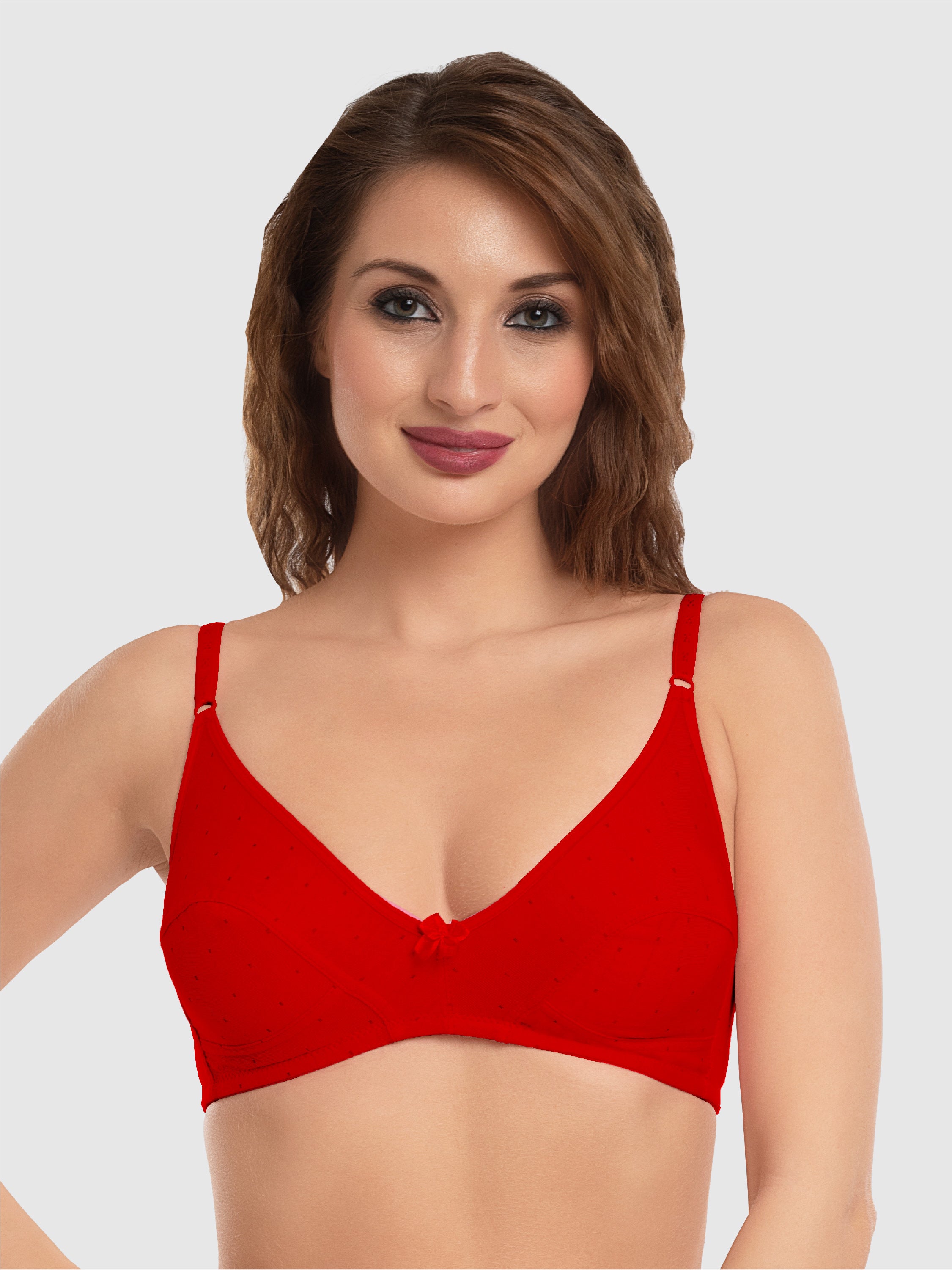 Daisy Dee Red Non Padded Non Wired Full Coverage Everyday bra NLU-Red