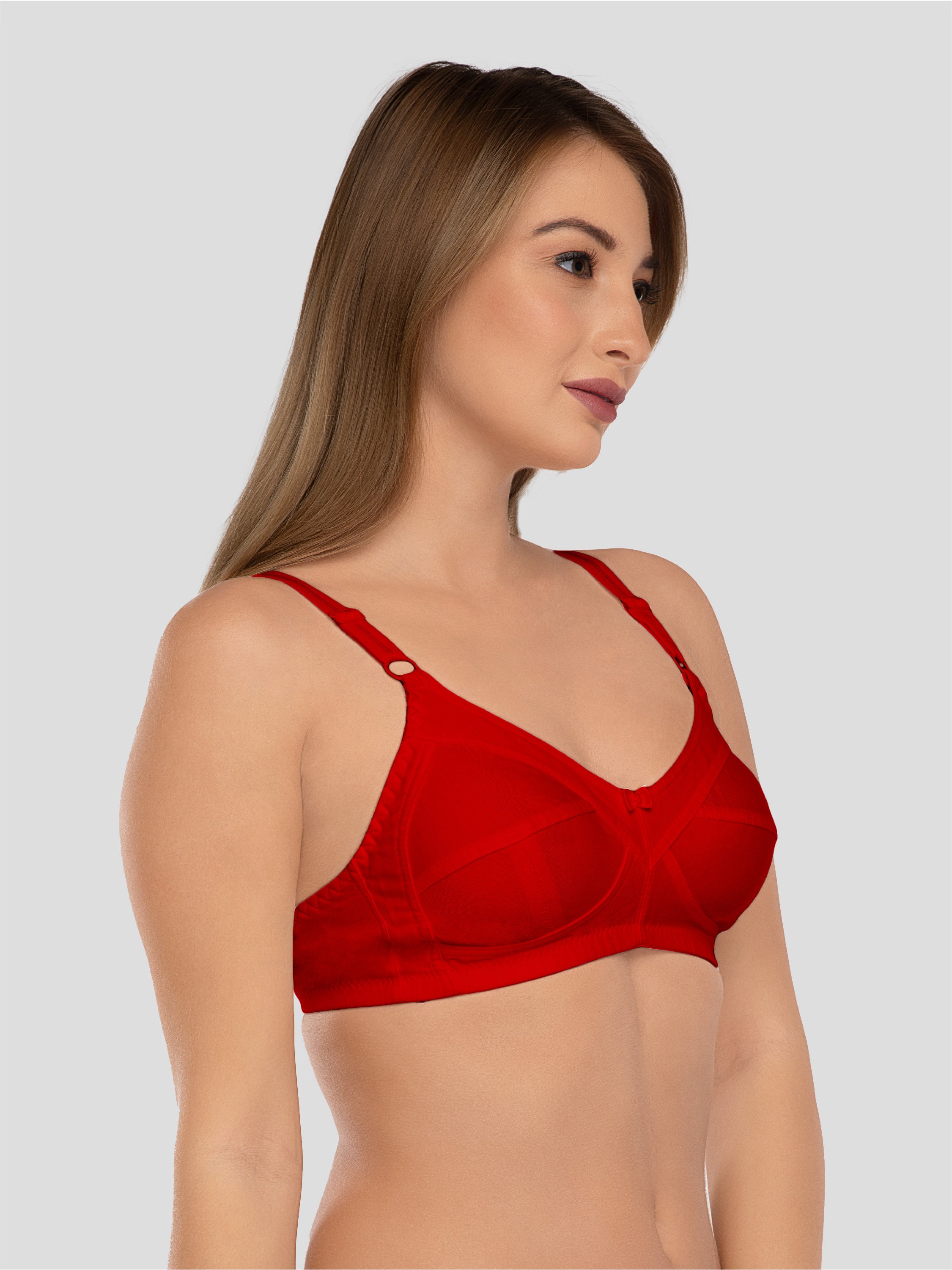 Daisy Dee Red Non Padded Non Wired Full Coverage Bra NSHPU-Red