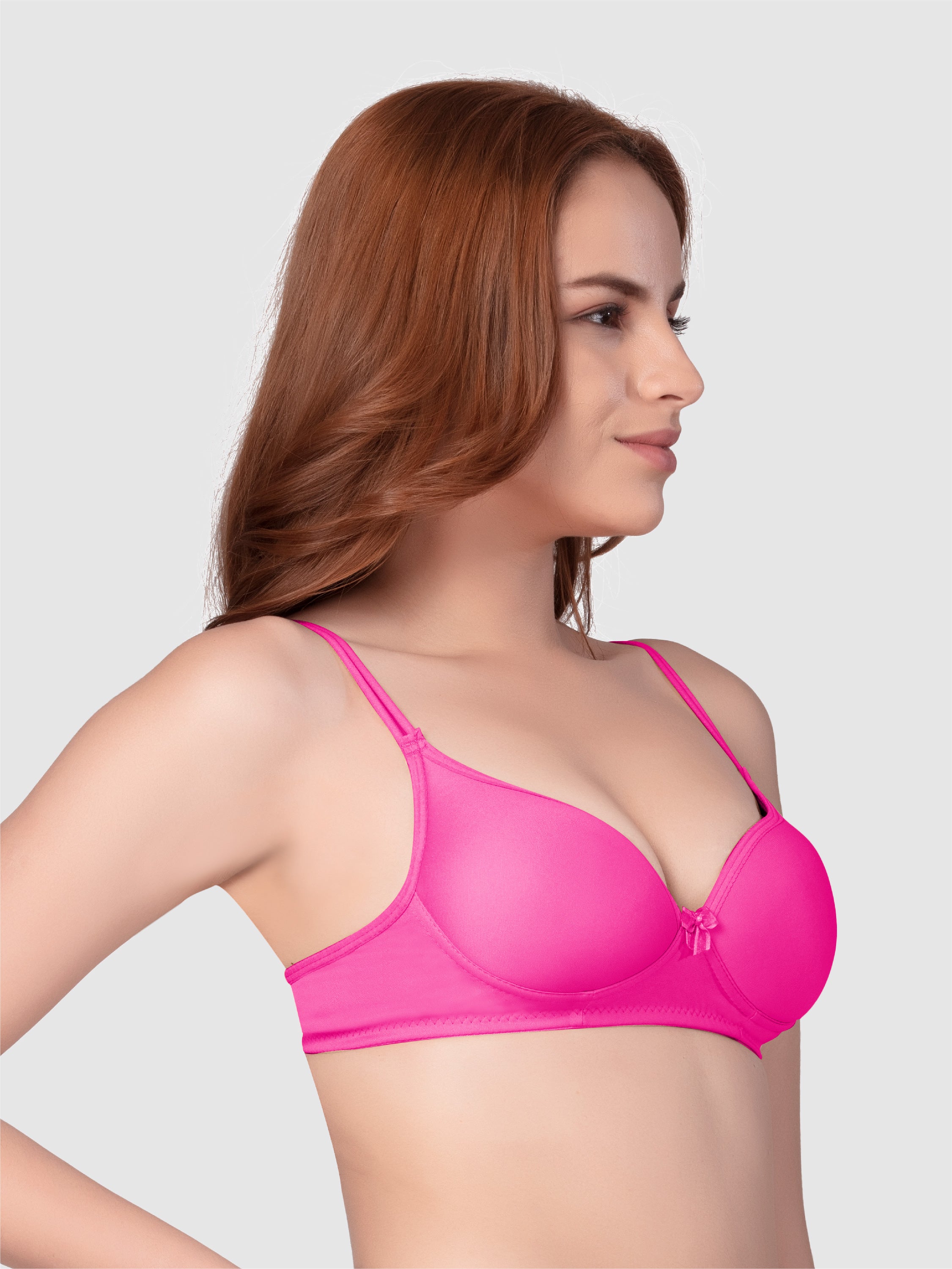Daisy Dee Dark Pink Padded Non Wired Full Coverage Bra NKWI-D.Pink