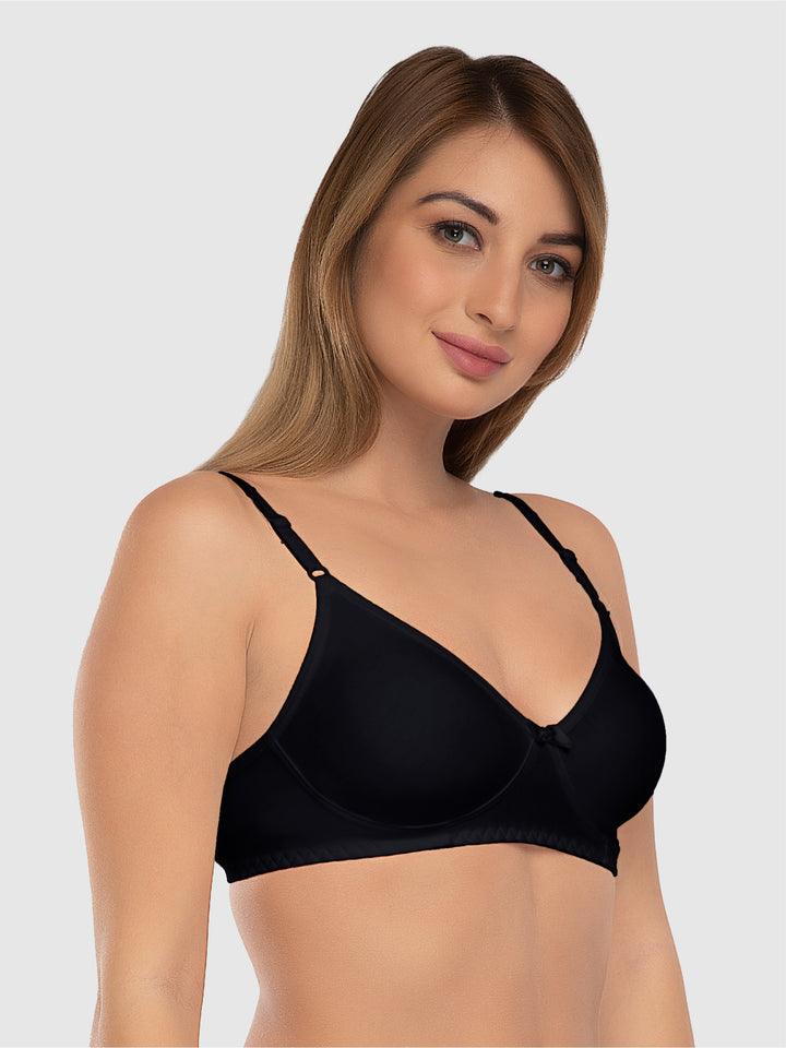 Daisy Dee Multicolor Non Padded Non-Wired Full Coverage Bra Pack of 3 - STRIDE_3PK_WHITE/BLACK/SKIN