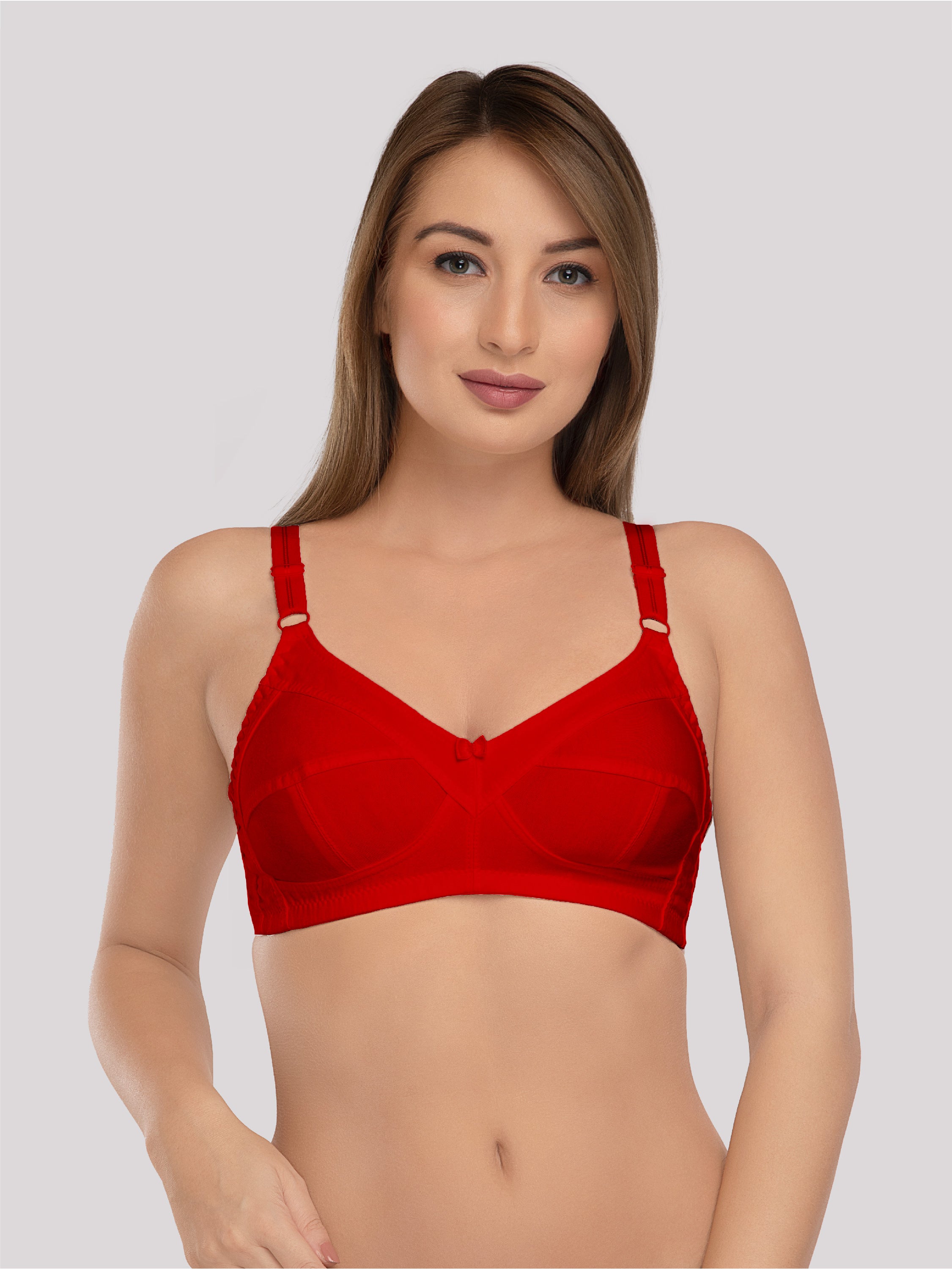 Daisy Dee Red Non Padded Non Wired Full Coverage Bra NSHPU-Red