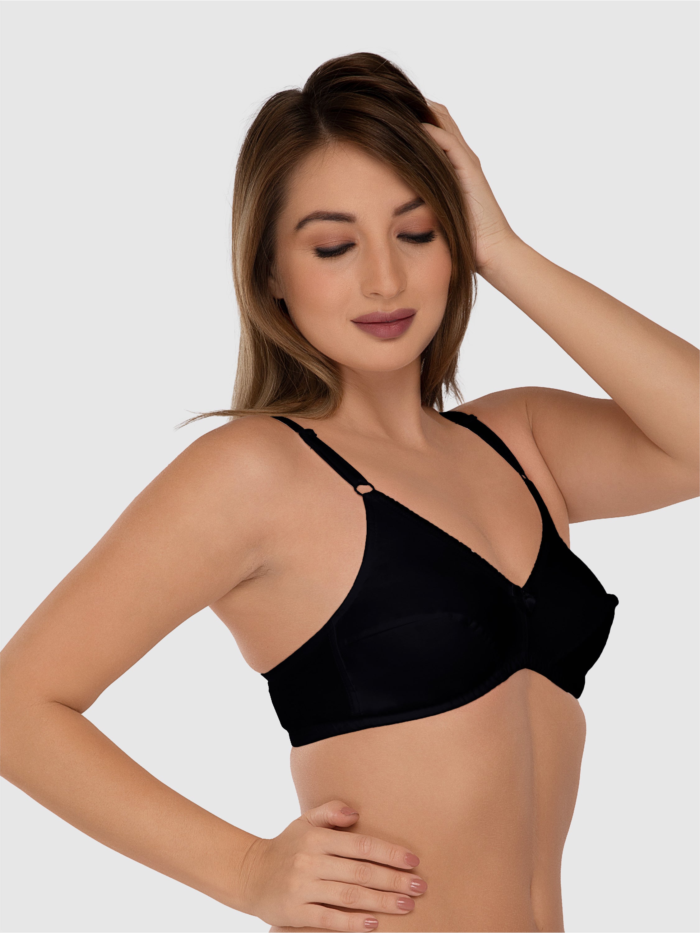 Daisy Dee Black Non Padded Non Wired Full Coverage Bra NFERY-Black