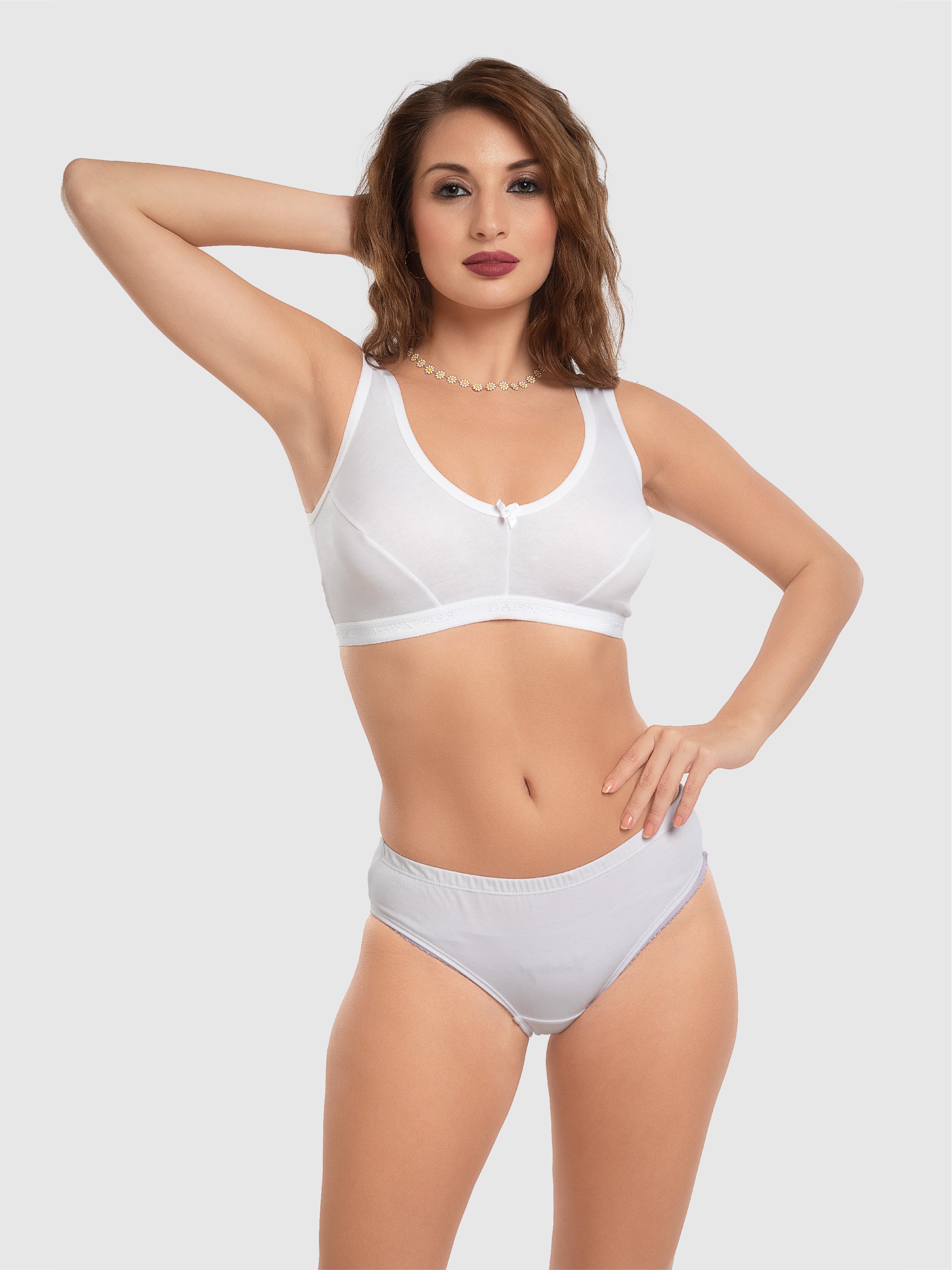 Daisy Dee White Non Padded Non Wired Full Coverage Sports Bra NLRA-White