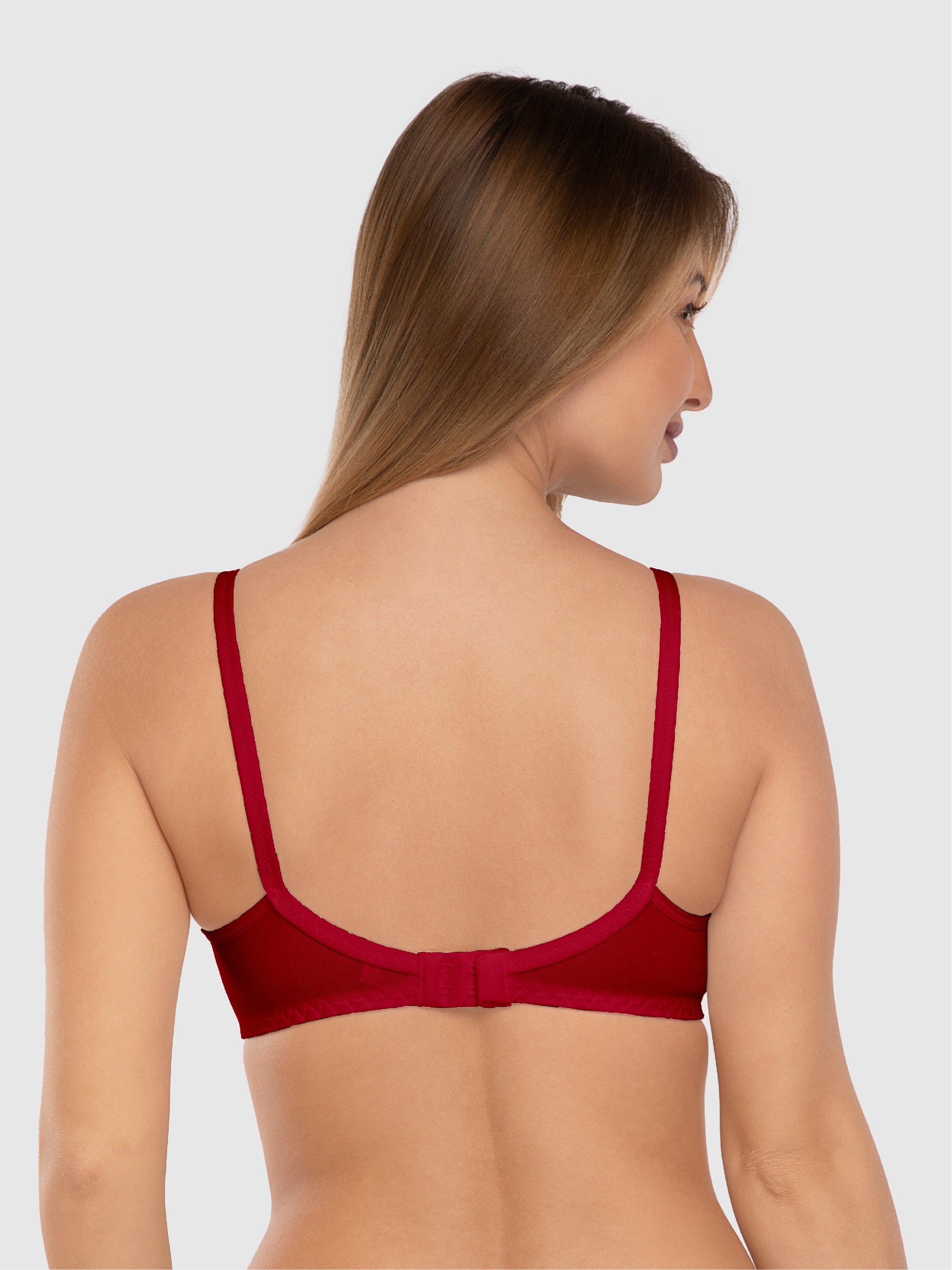 Daisy Dee Dark Maroon Non Padded Non Wired Full Coverage Bra NLBLA-D. Maroon