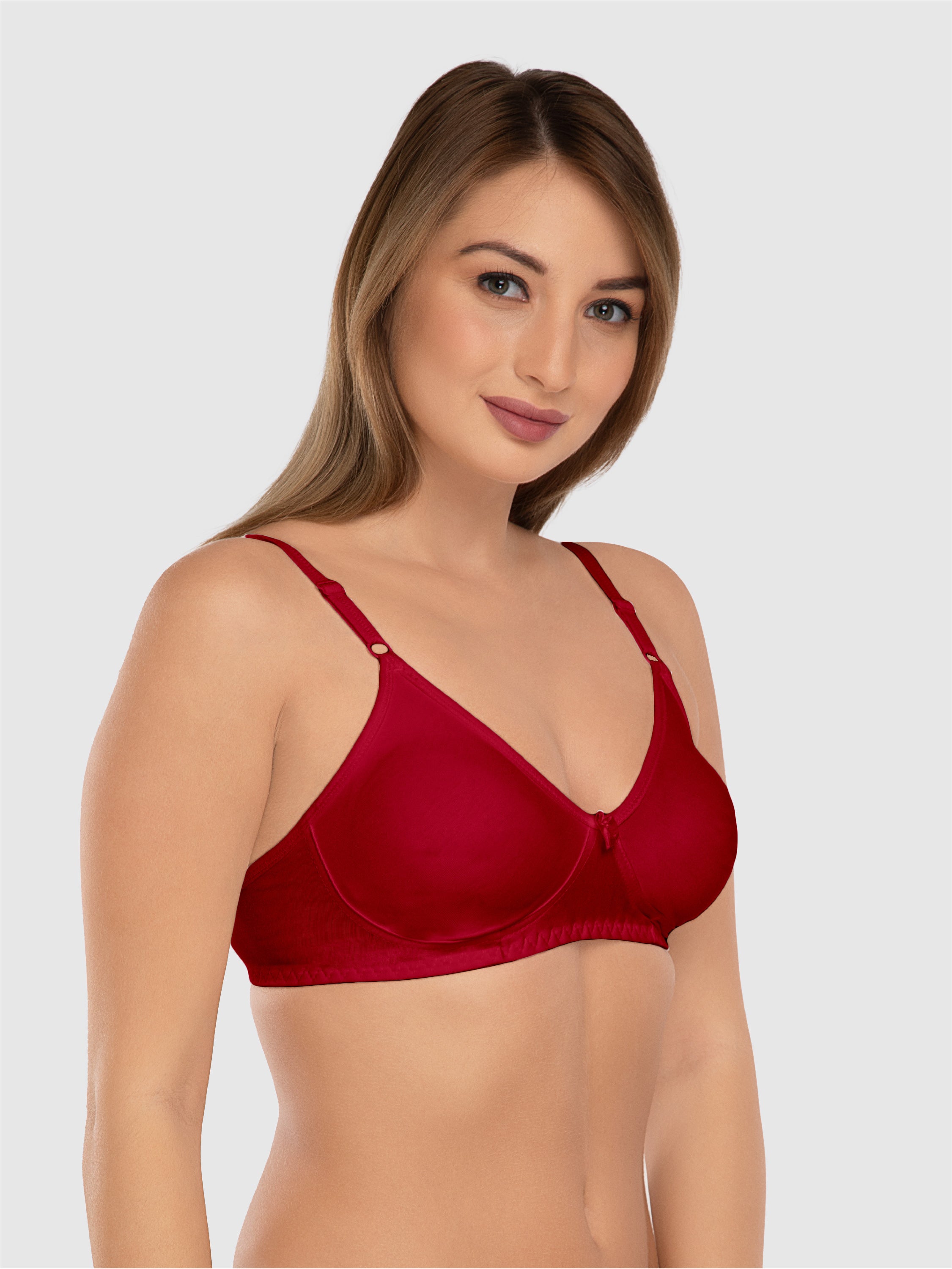 Daisy Dee Dark Maroon Non Padded Non Wired Full Coverage Bra NLBLA-D. Maroon