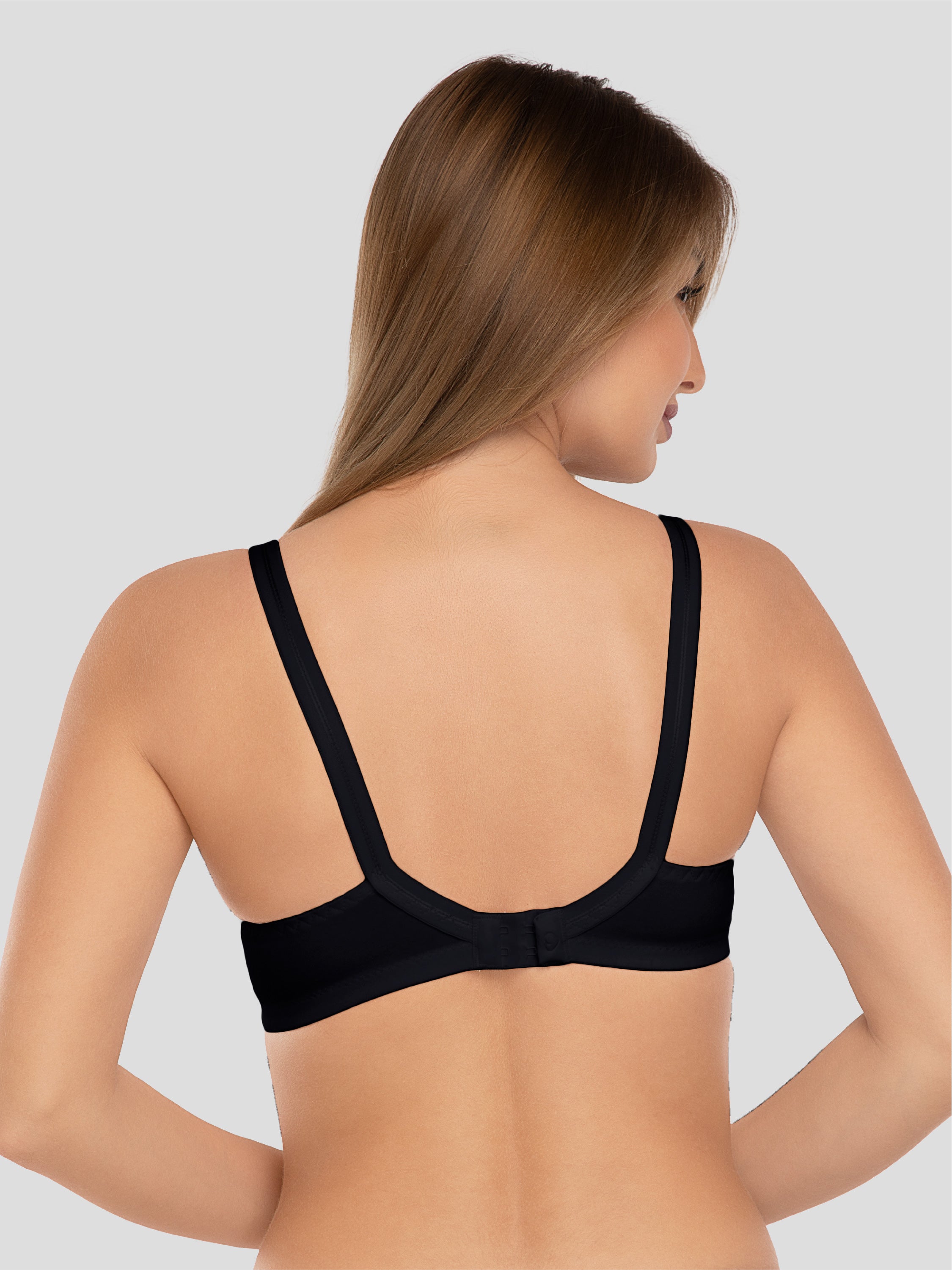 Daisy Dee Black Non Padded Non Wired Full Coverage Bra NSHPU-Black