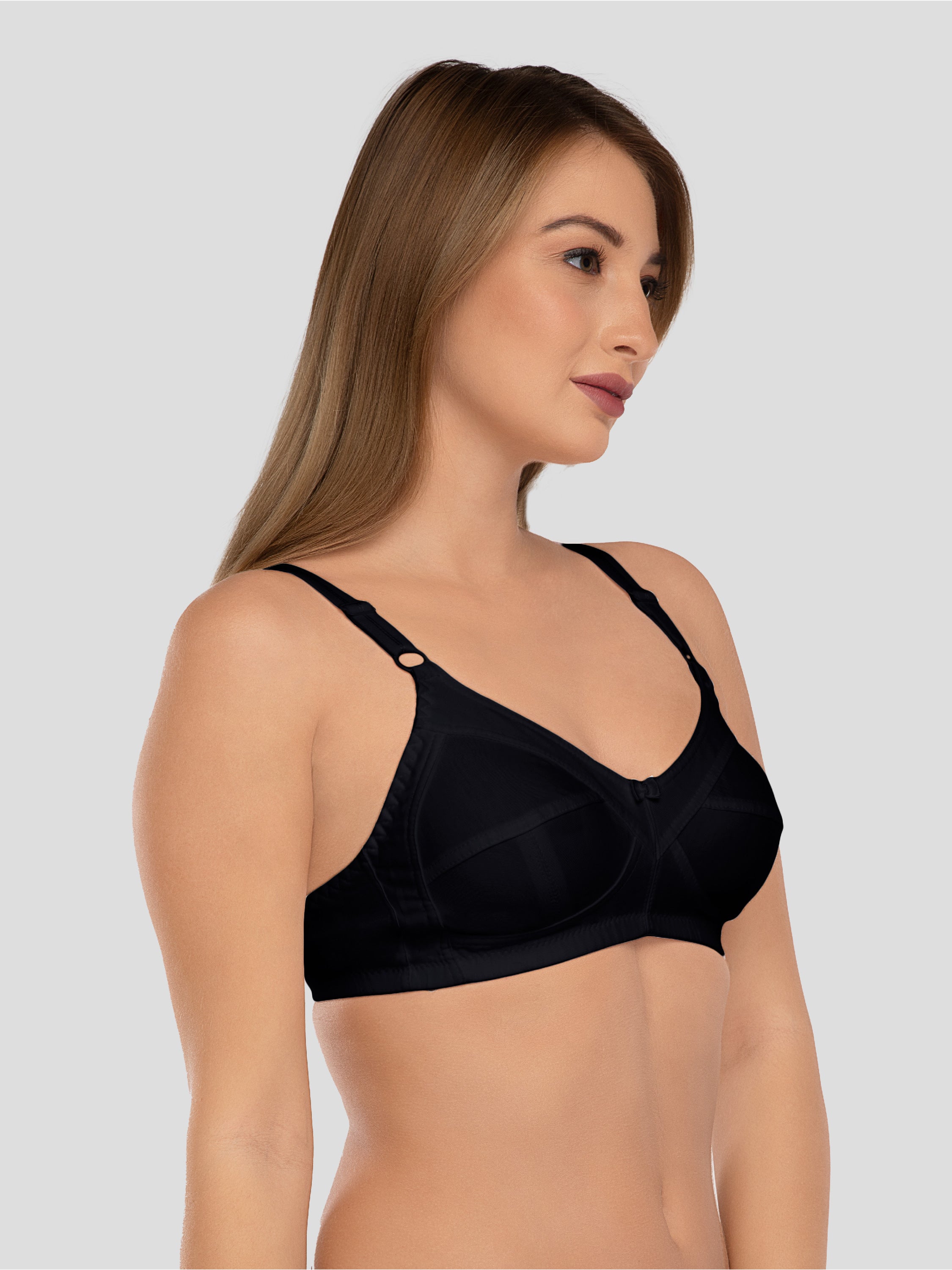 Daisy Dee Black Non Padded Non Wired Full Coverage Bra NSHPU-Black