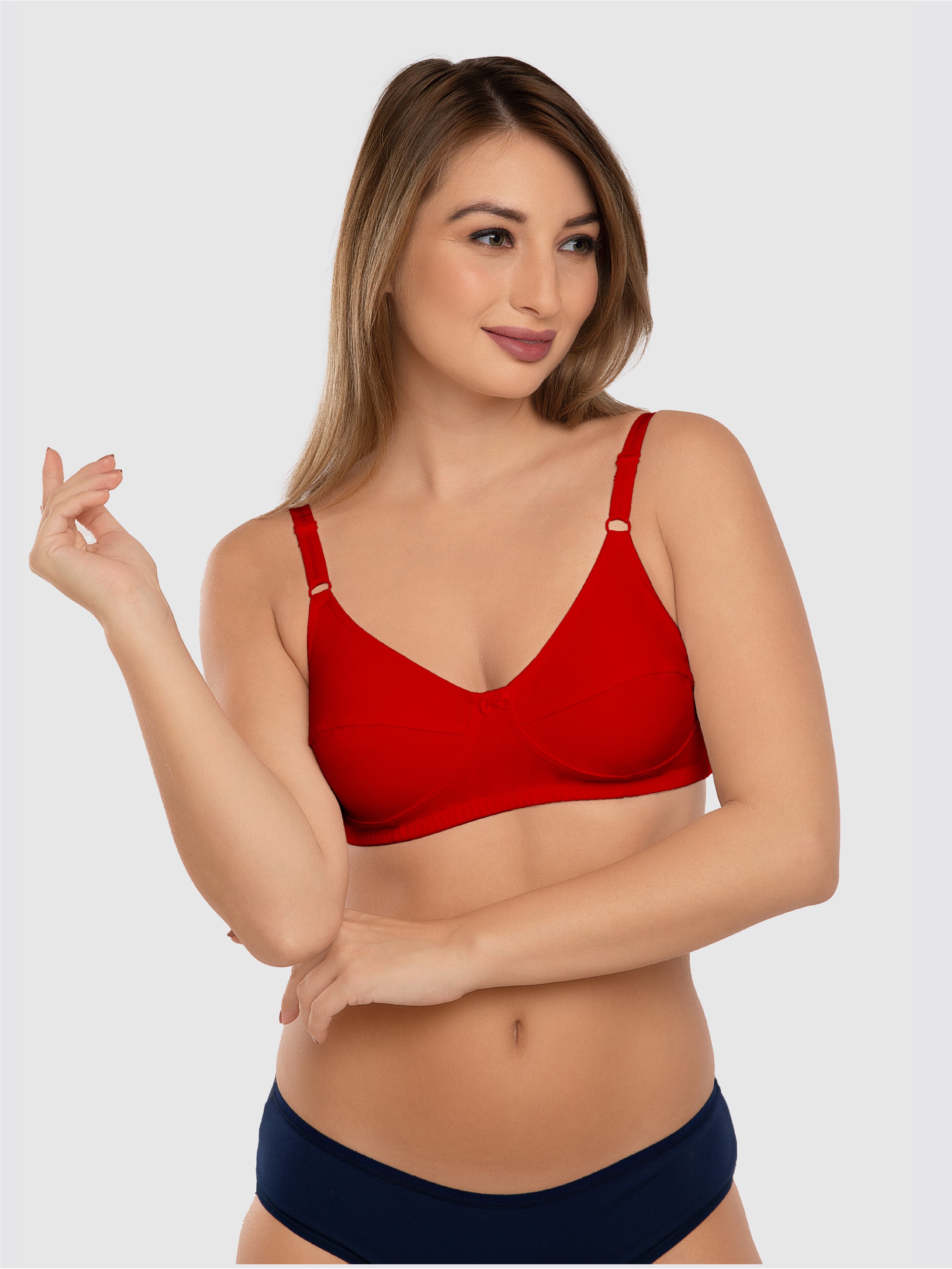 Daisy Dee Red Non Padded Non Wired Full Coverage Bra NSHTL-Red