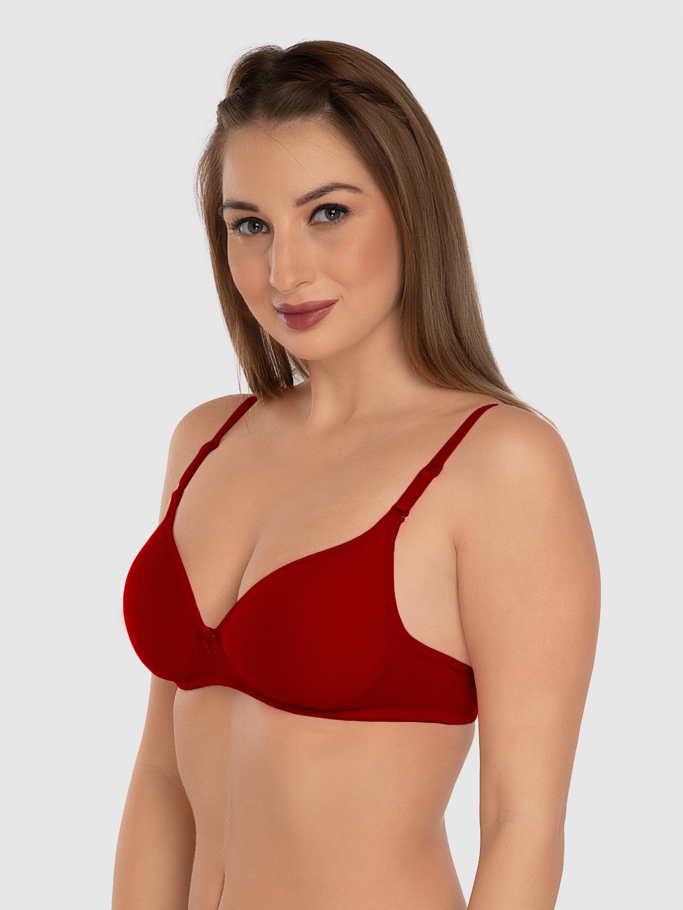 Daisy Dee Maroon Non Padded Non Wired 3/4th Coverage Everyday Bra NMSTI-Maroon