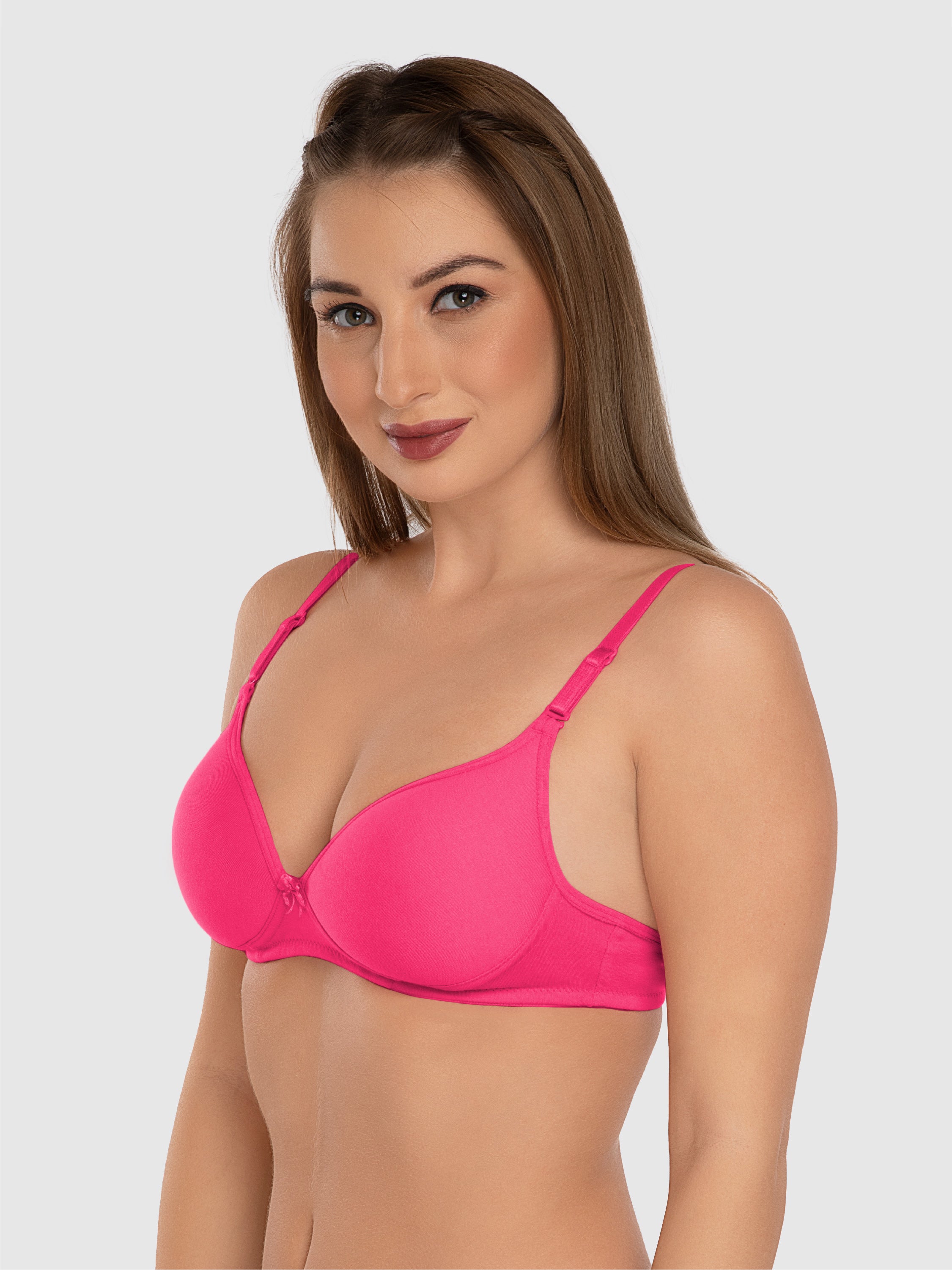 Daisy Dee Dark Pink Non Padded Non Wired 3/4th Coverage Everyday Bra NMSTI-D. Pink