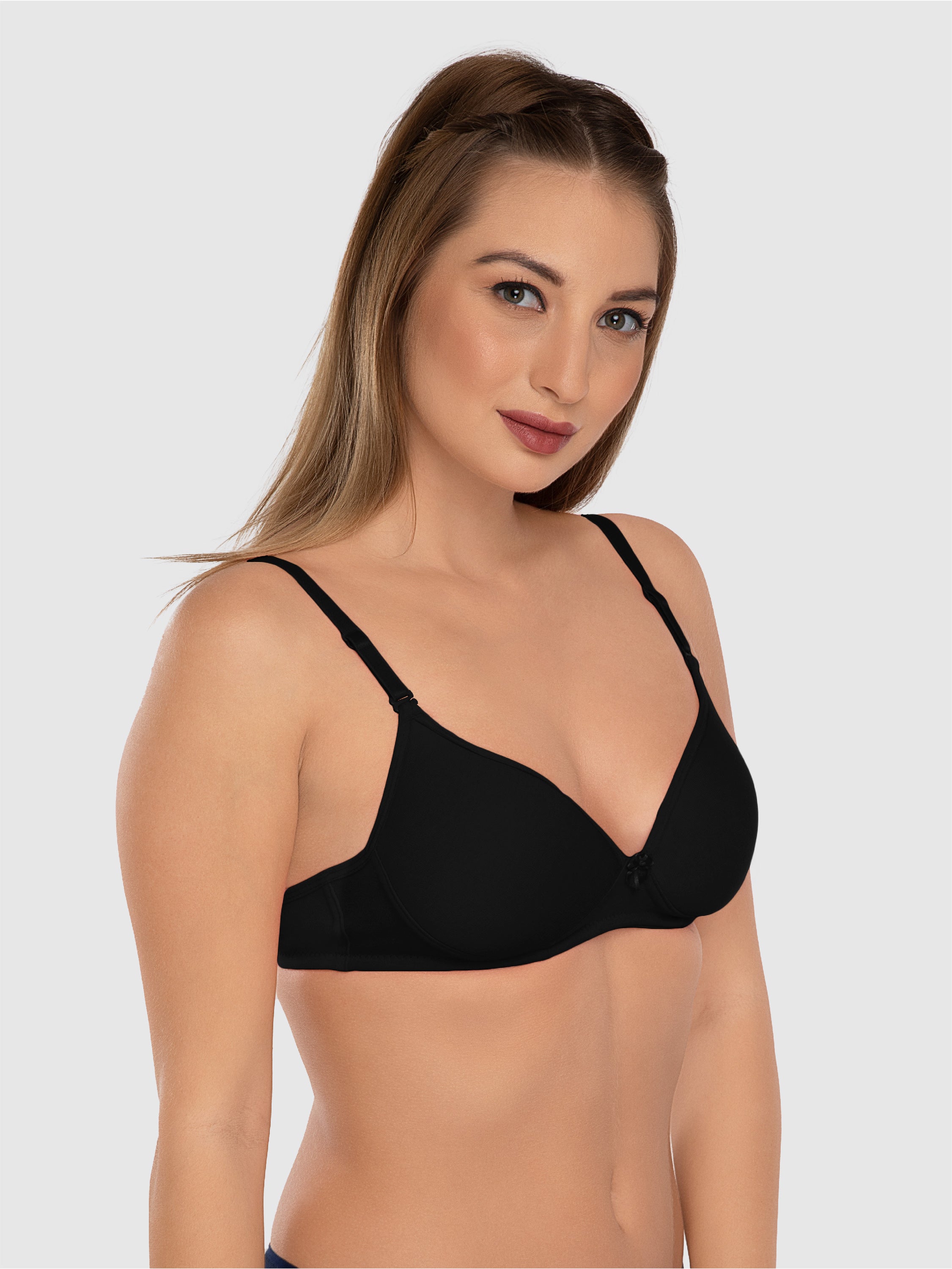 Daisy Dee Black Non Padded Non Wired 3/4th Coverage Everyday Bra - NMSTI-Black