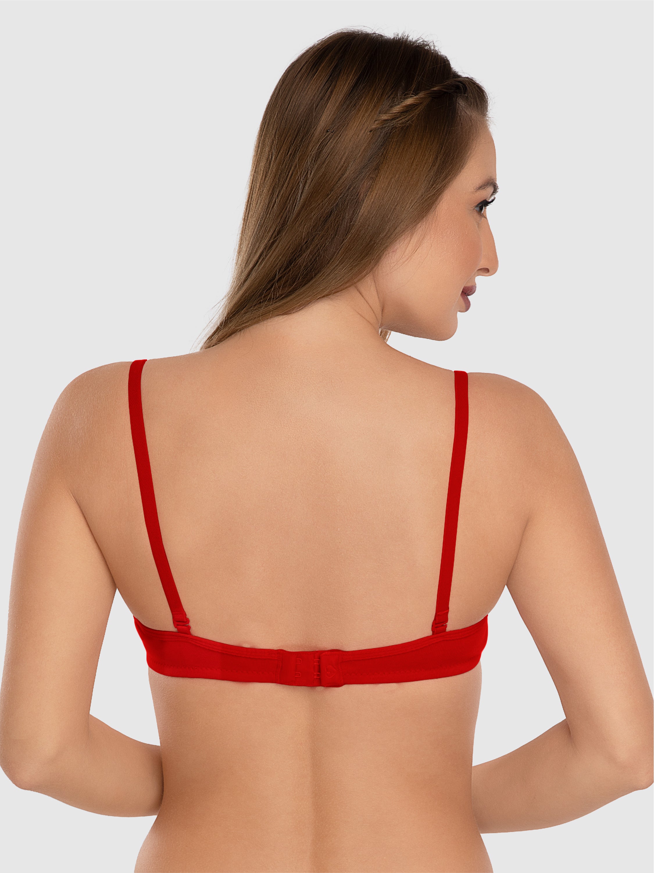Daisy Dee Red Non Padded Non Wired 3/4th Coverage Everyday Bra NMSTI-Red