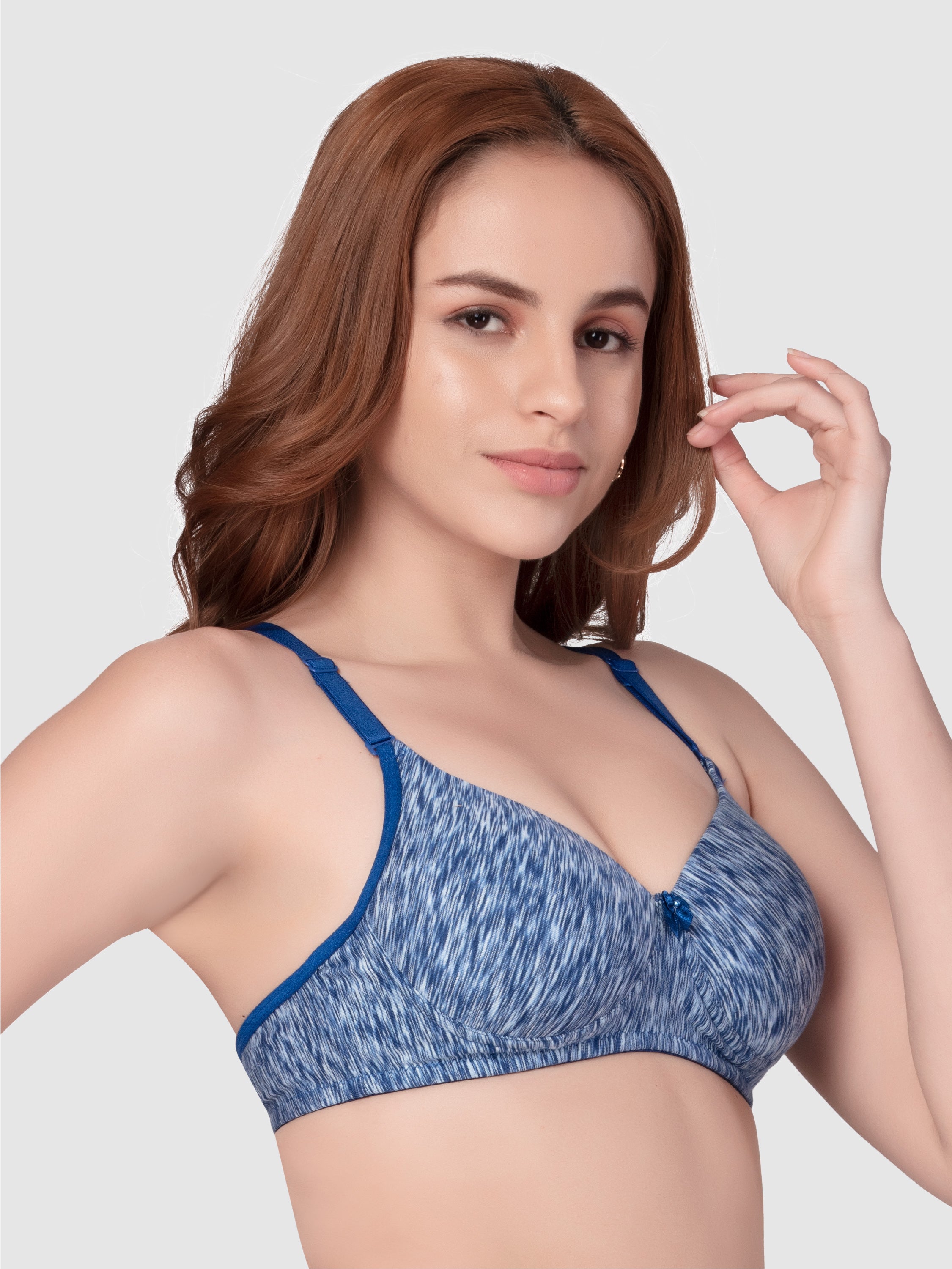 Daisy Dee Navy Melange Padded Non Wired Full Coverage Bra NSGNRA-Ny/Mlg