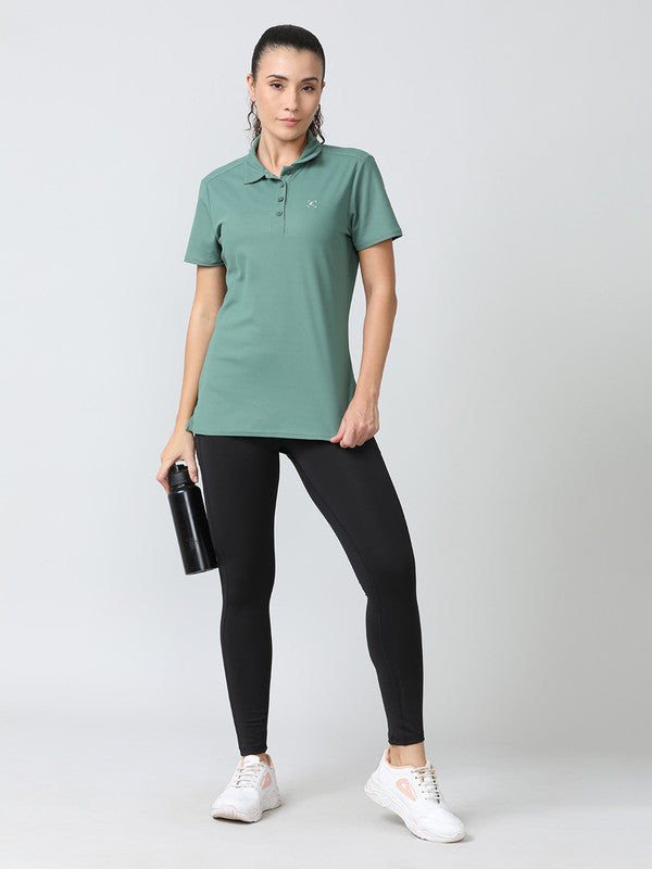 Women Pista Green Solid Tops & T-Shirts - LOKI TEE - Pista