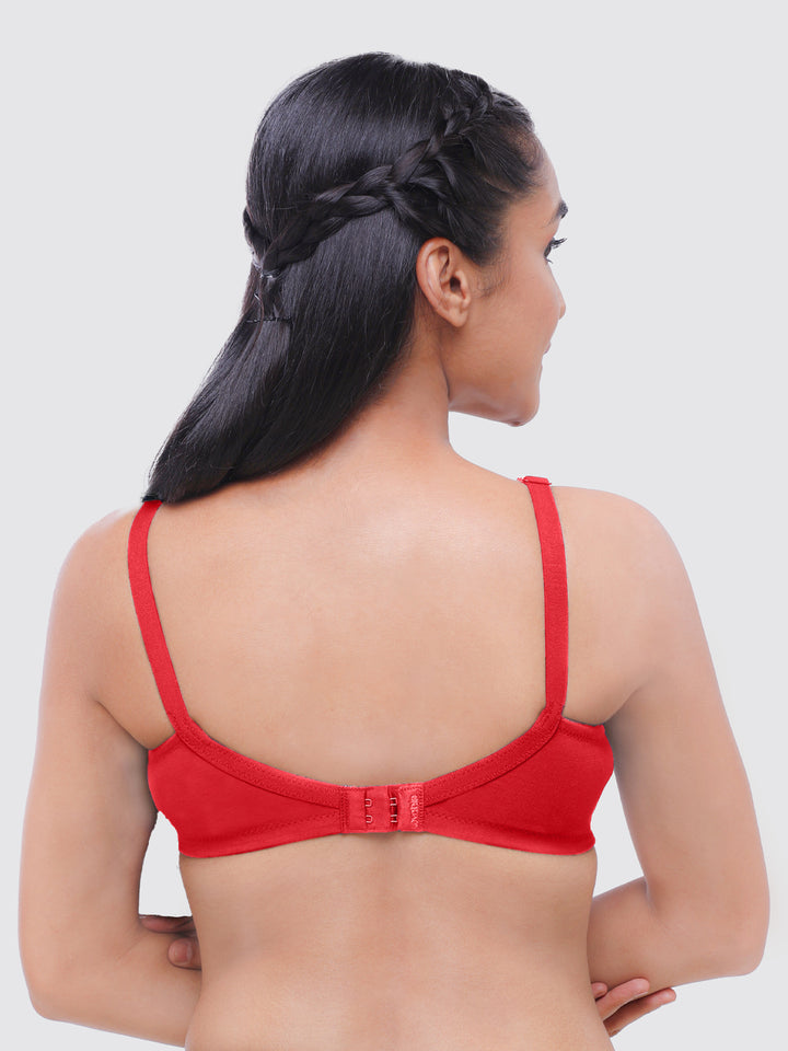 Lovable Women White and Red Non Padded Non Wired Full Coverage Bra Pack of 2 - ORIGINAL-White/Red