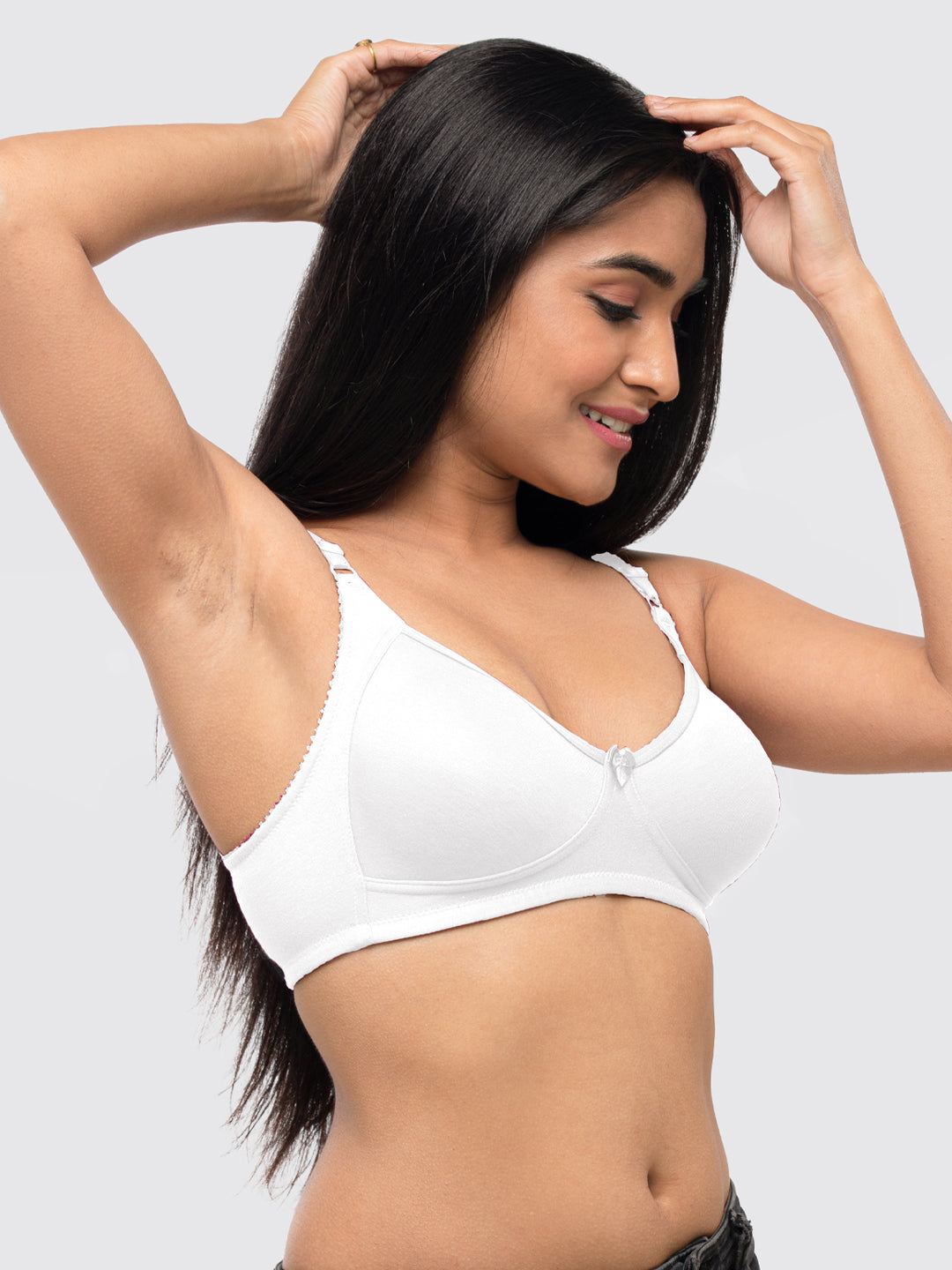 Lovable White Non Padded Non Wired Full Coverage Bra Contours_White